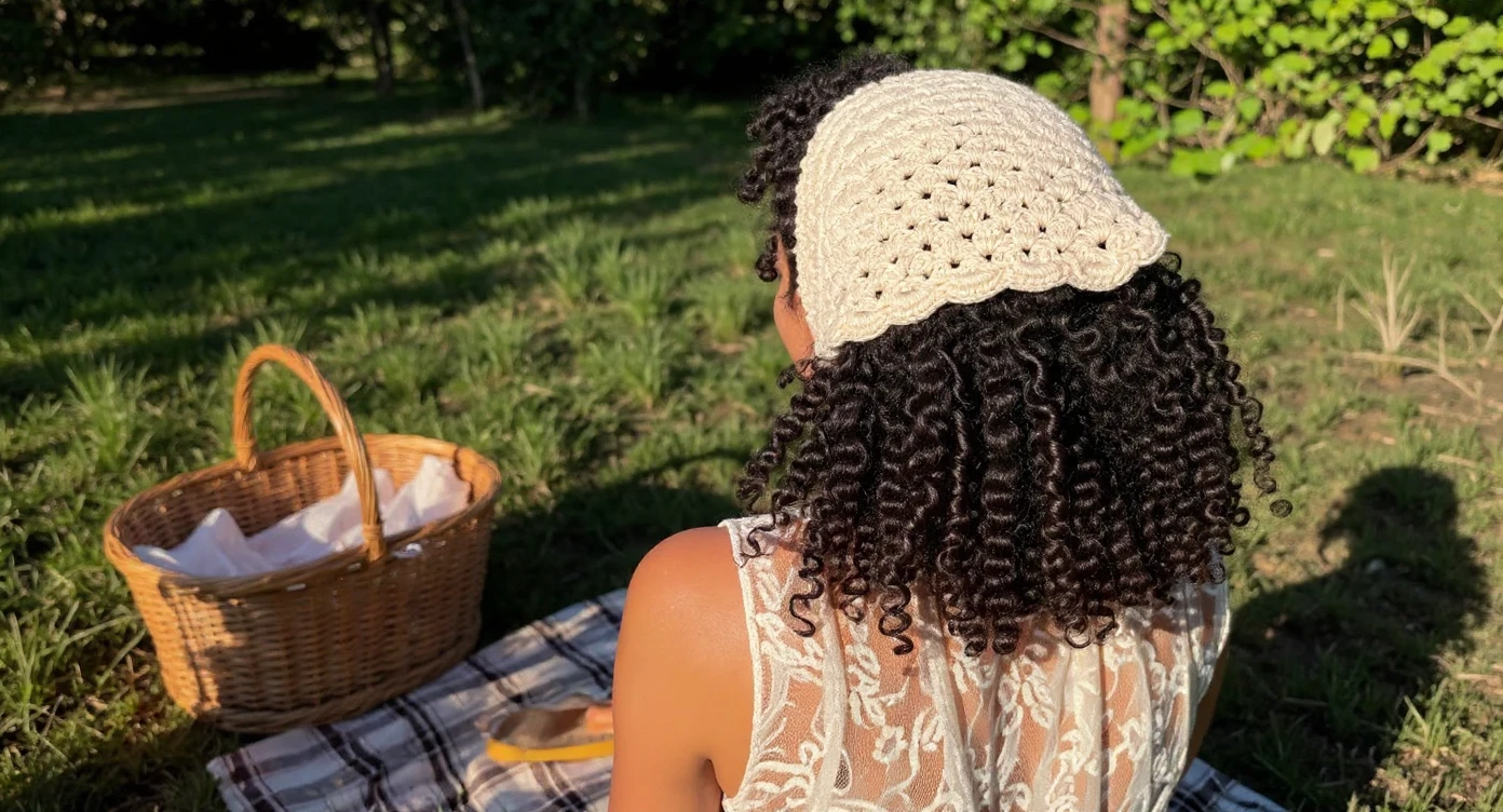 El Örgüsü Vintage Bandana, Örgü Bandana, Bej