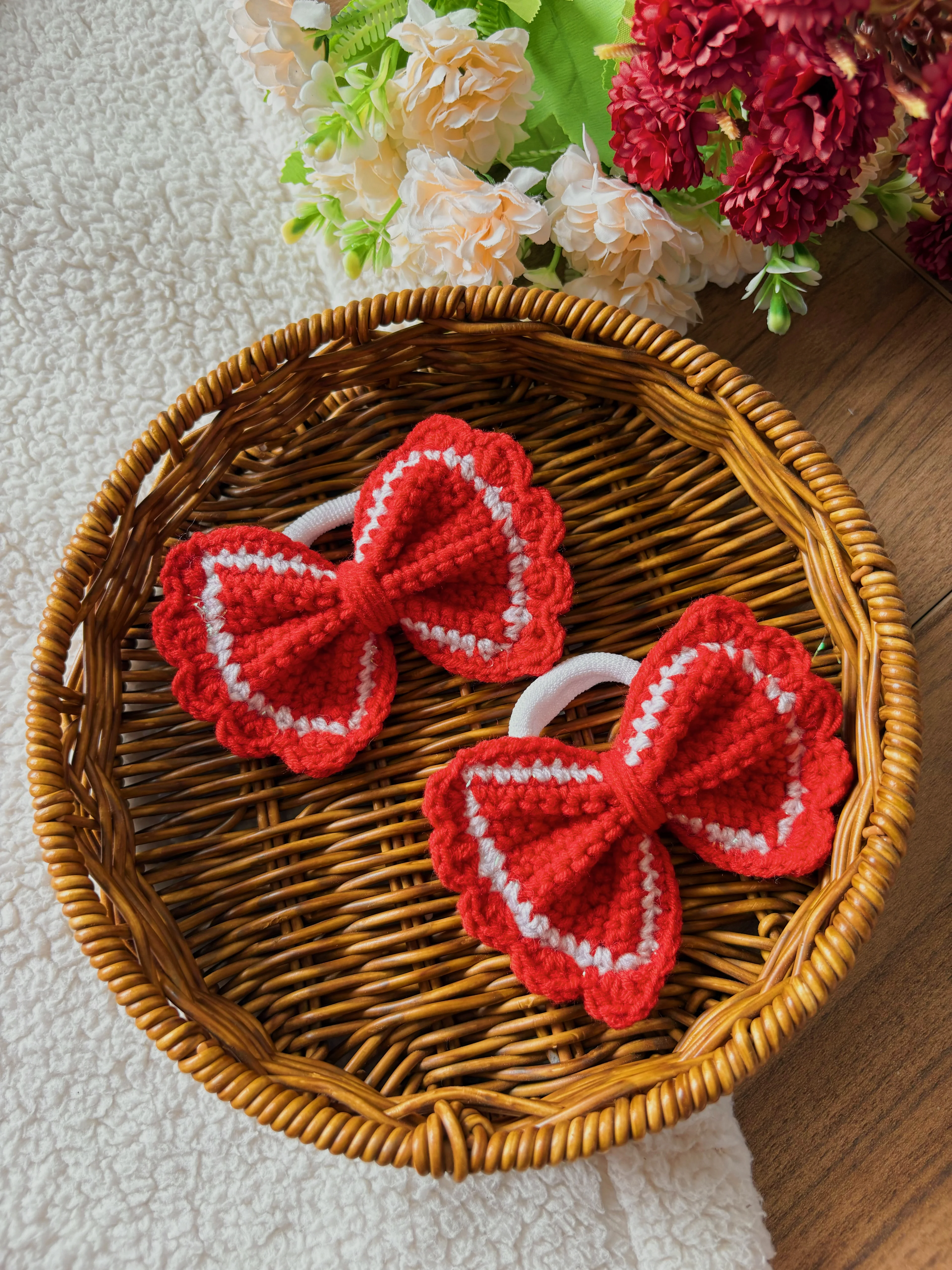 El Yapımı Örgü Fırfırlı Saç Tokası (2’li Set) – Vintage Fiyonk