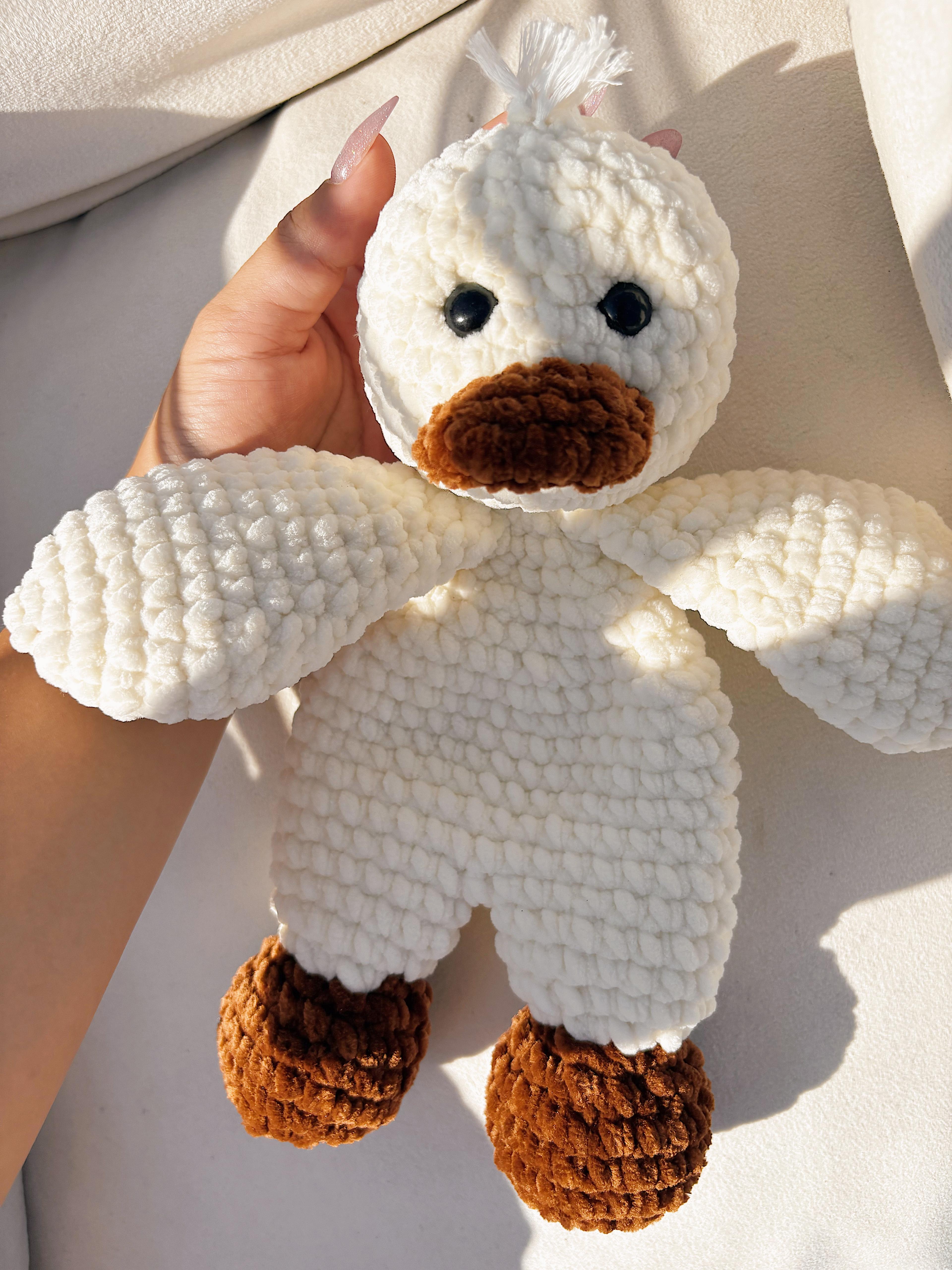 El Yapımı Örgü Peluş Ördek - Amigurumi Oyuncak - Bebek ve Çocuklar İçin Yumuşak Oyuncak