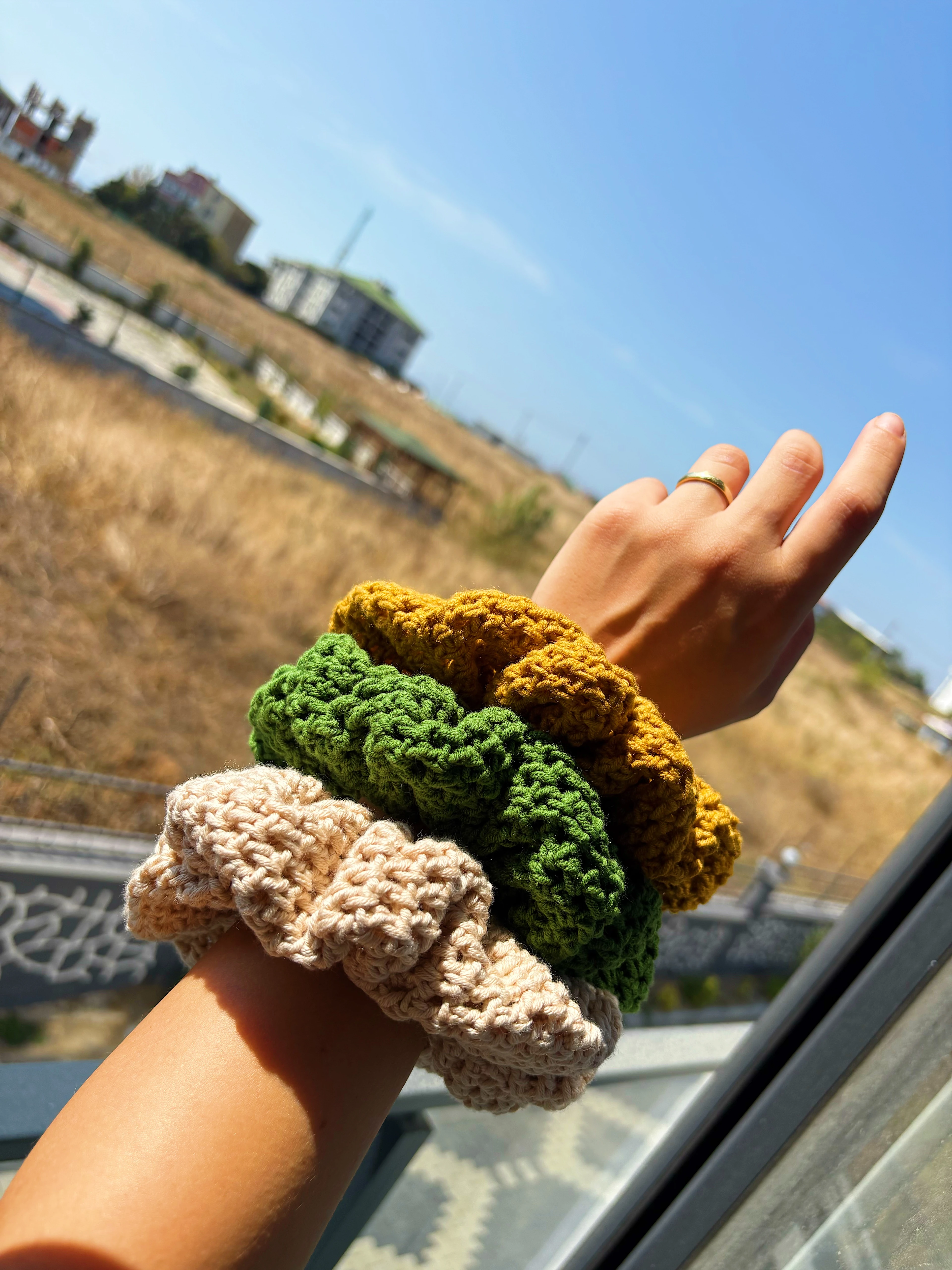 Handmade Oversize Hair Scrunchie – Crochet Elastic Hair Tie