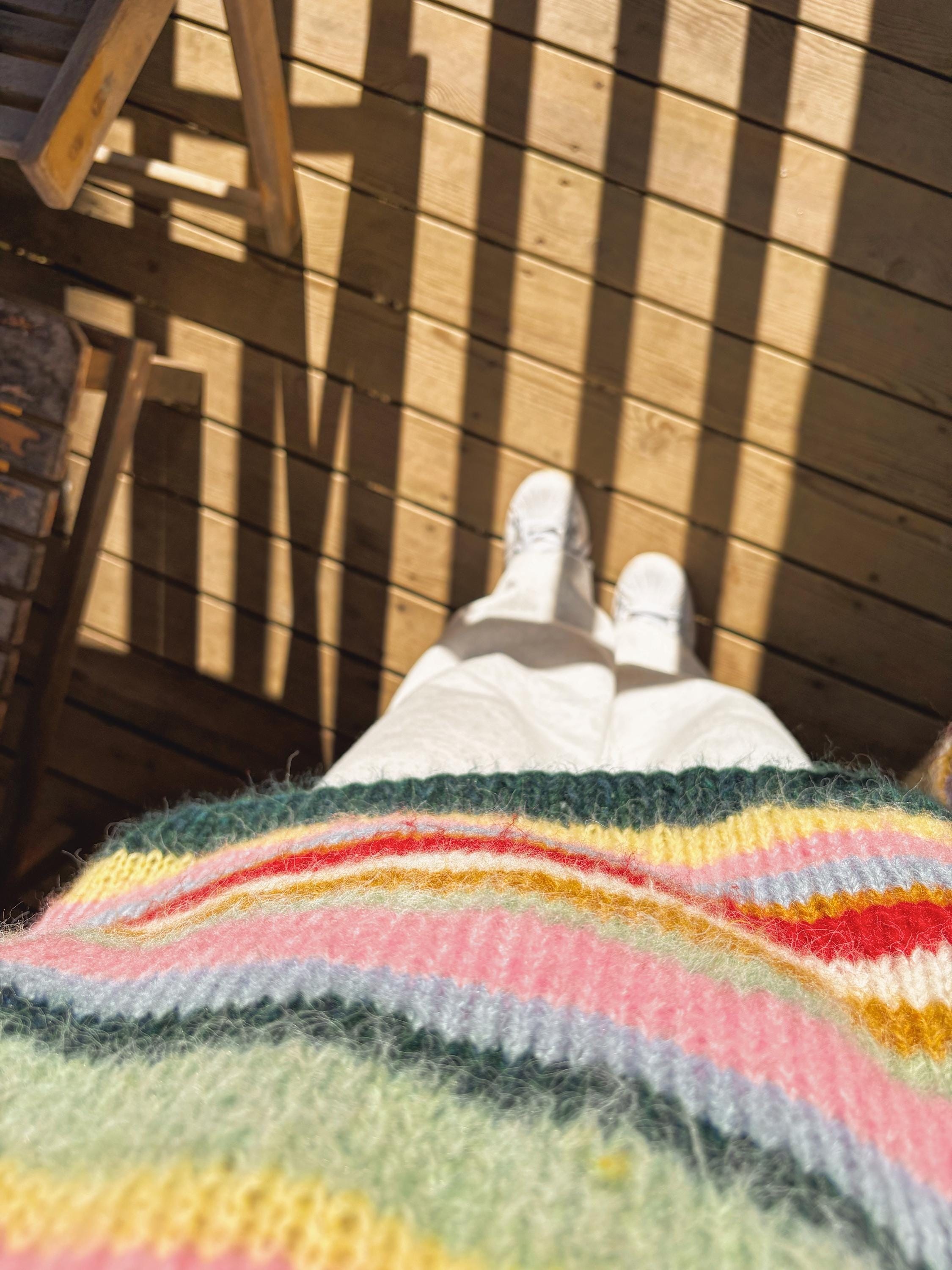 Colorful Striped Sweater, Knitted Sweater, Hand Knitted Warm Sweater,