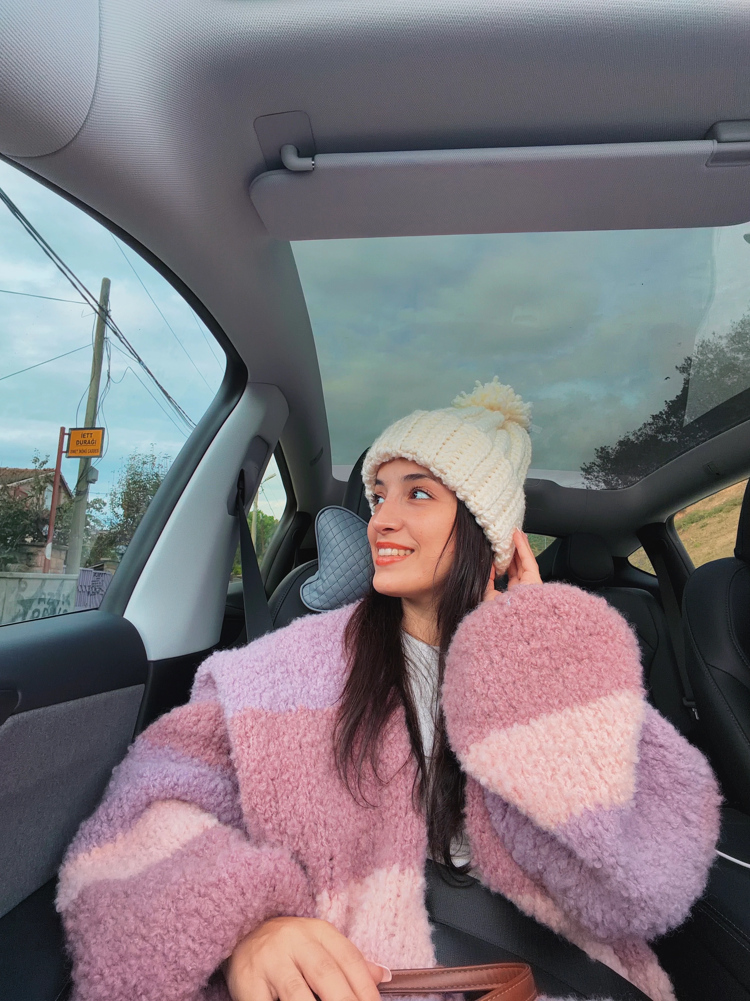  Elde Örülmüş Pamuk-Mohair Hırka: Renkli Çizgili Oversize Hırka