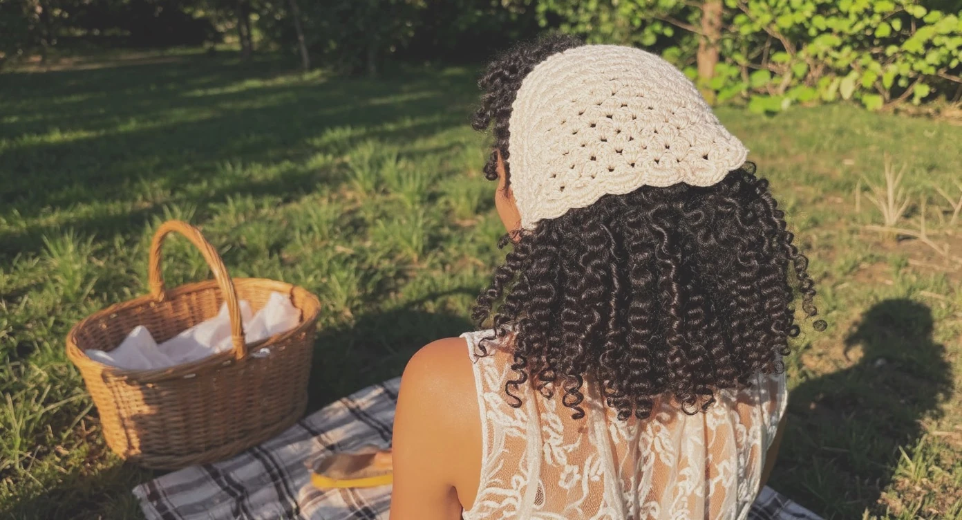 El Örgüsü Vintage Bandana, Örgü Bandana, Bej