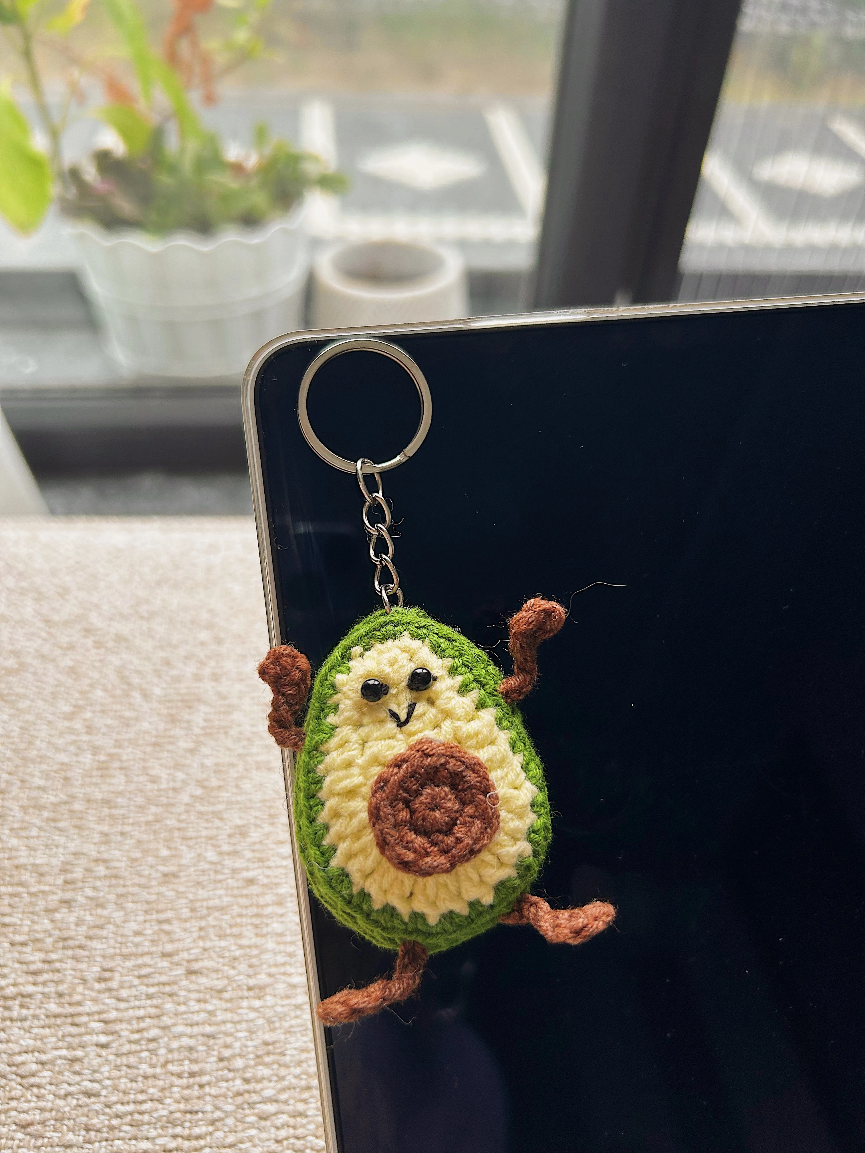 Crochet Avocado Keychain – Handmade Cute & Playful Bag or Key Accessory