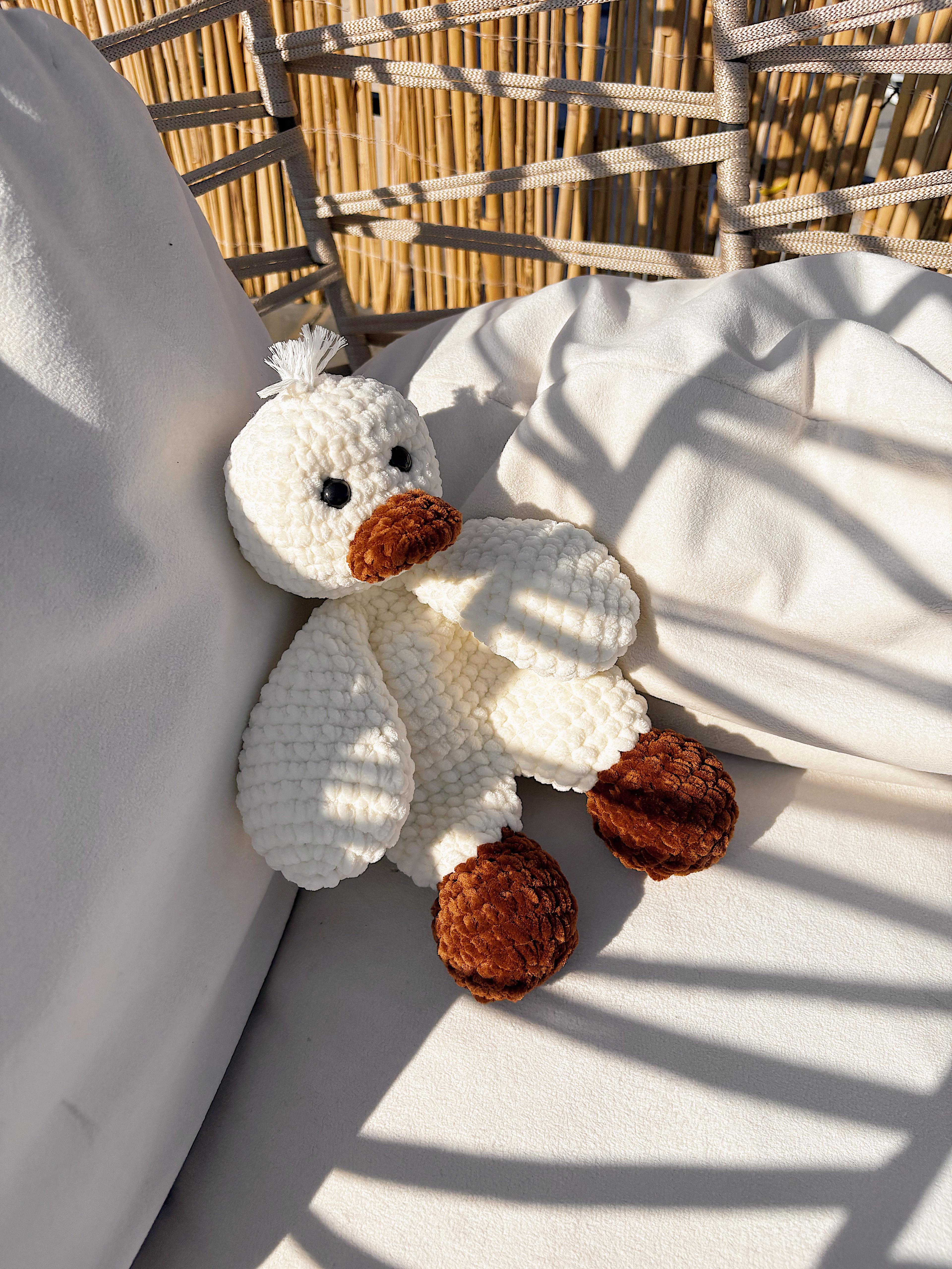El Yapımı Örgü Peluş Ördek - Amigurumi Oyuncak - Bebek ve Çocuklar İçin Yumuşak Oyuncak