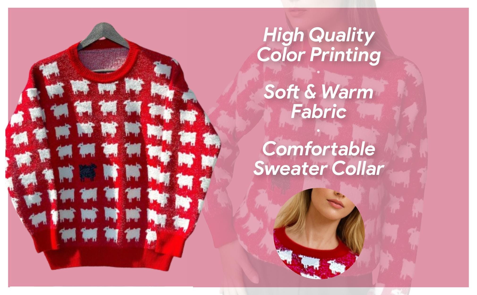 Red Princess Diana Black Sheep Sweater, Diana Sweater, Soft Sweater, Diana’s Black Sheep Jumper, Women’s Grey Sweater