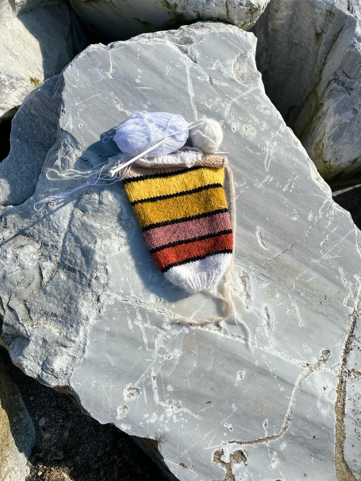 Colorful Striped Sweater, Crochet Sweater, Hand Knitted Warm Sweater,