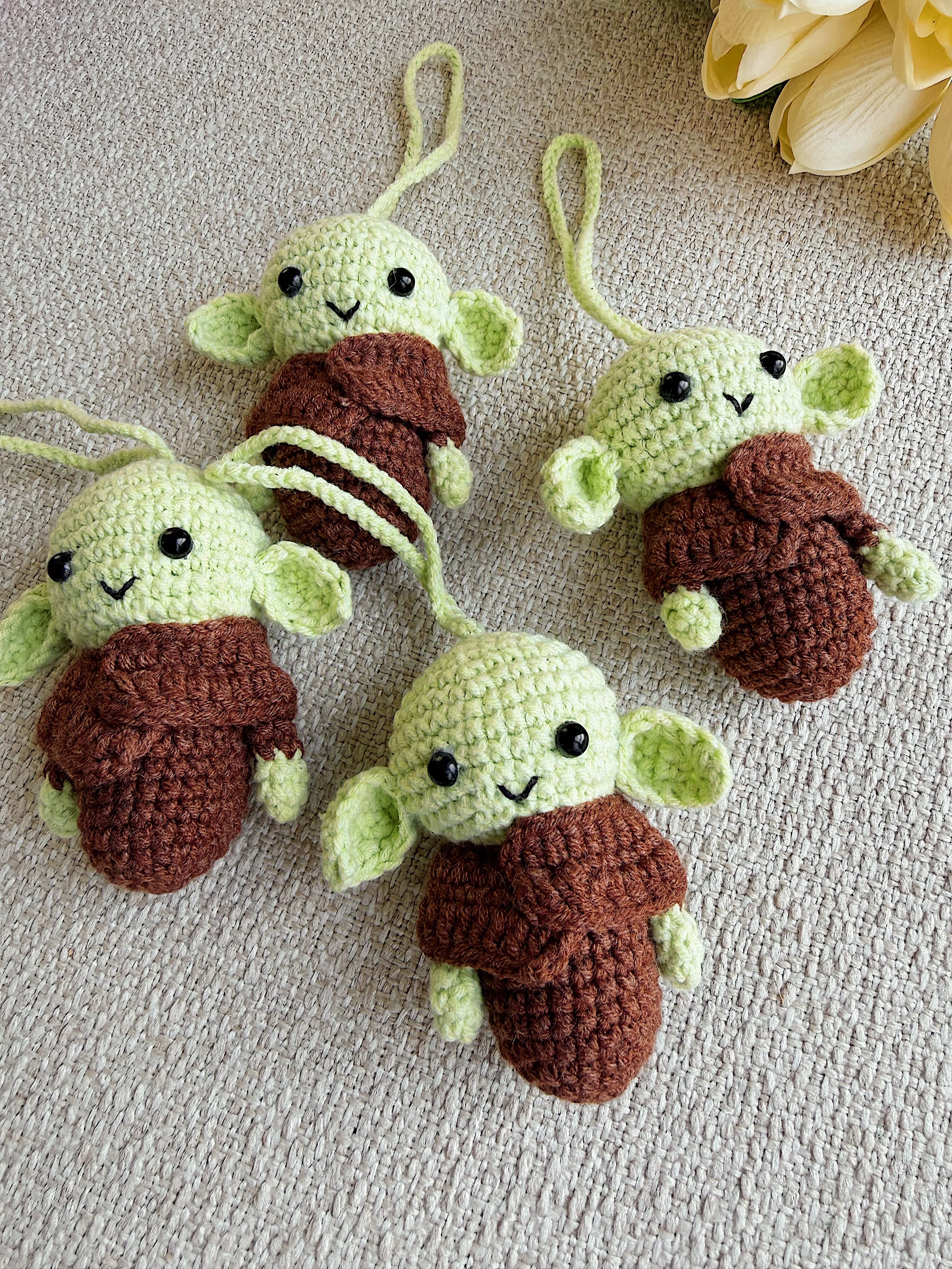 Örgü Baby Yoda Charm | Sevimli Amigurumi Baby Yoda Çanta Süsü