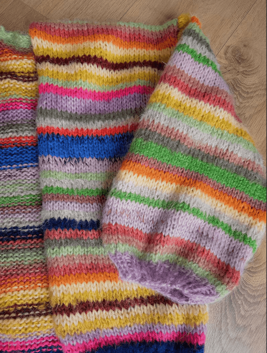 Renkli Çizgili Kazak, Örgü Hırka, El Örgüsü Sıcak Hırka, Oversize Hırka, Unisex Hırka, Çok Renkli Hırka