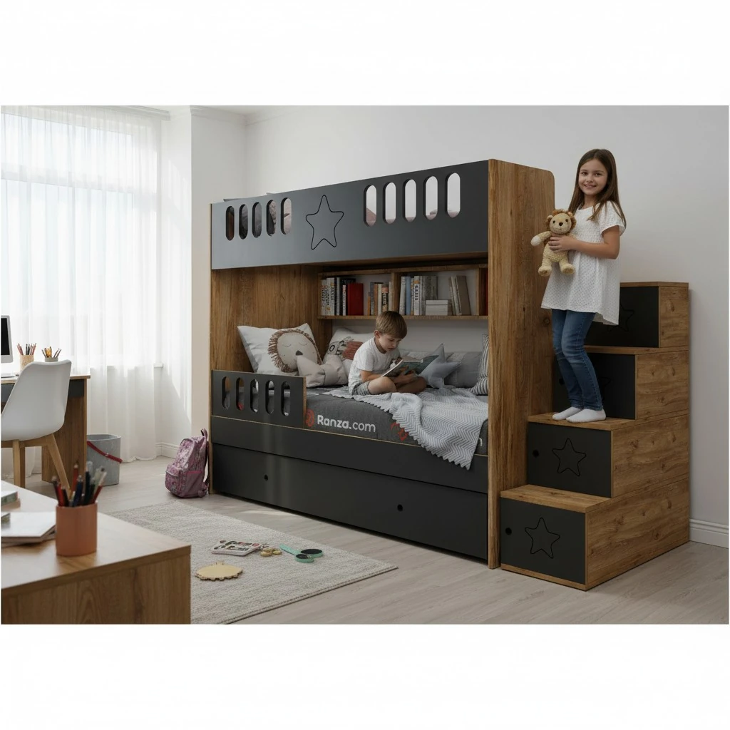 Astra Yavrulu Ranza Modelleri, Antrasit - Ahşap