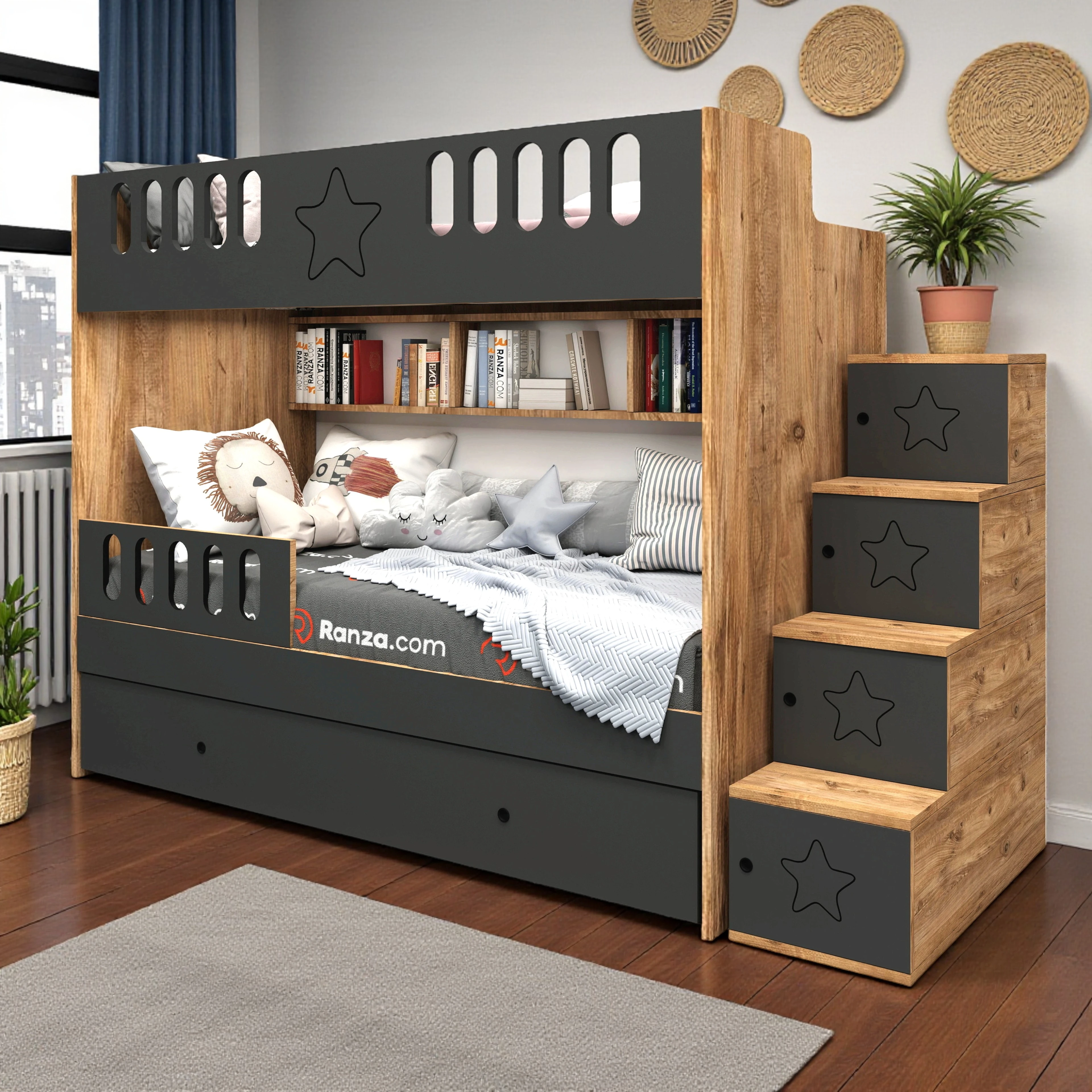 Astra Yavrulu Ranza Modelleri, Antrasit - Ahşap