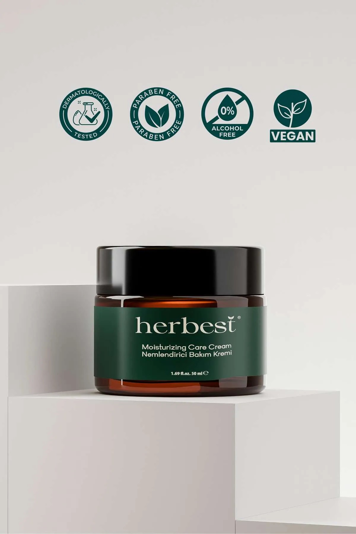 Herbest Nemlendirici Krem 50 ml. ( Nemlendirici Bakım Kremi / Moisturizing Care Cream ) Vegan