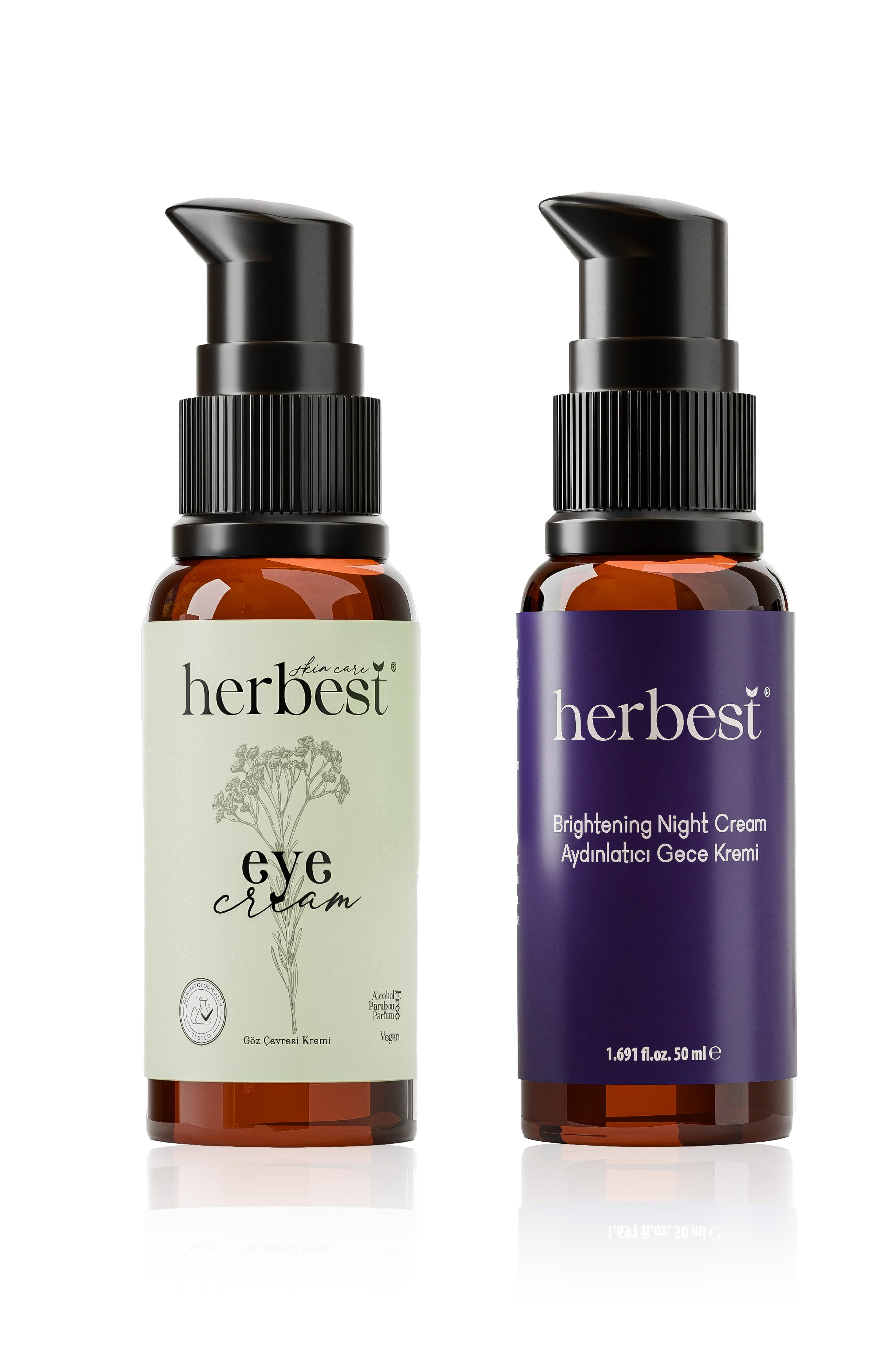 Herbest Aydınlatıcı Gece Kremi + Göz Çevresi Kremi Set