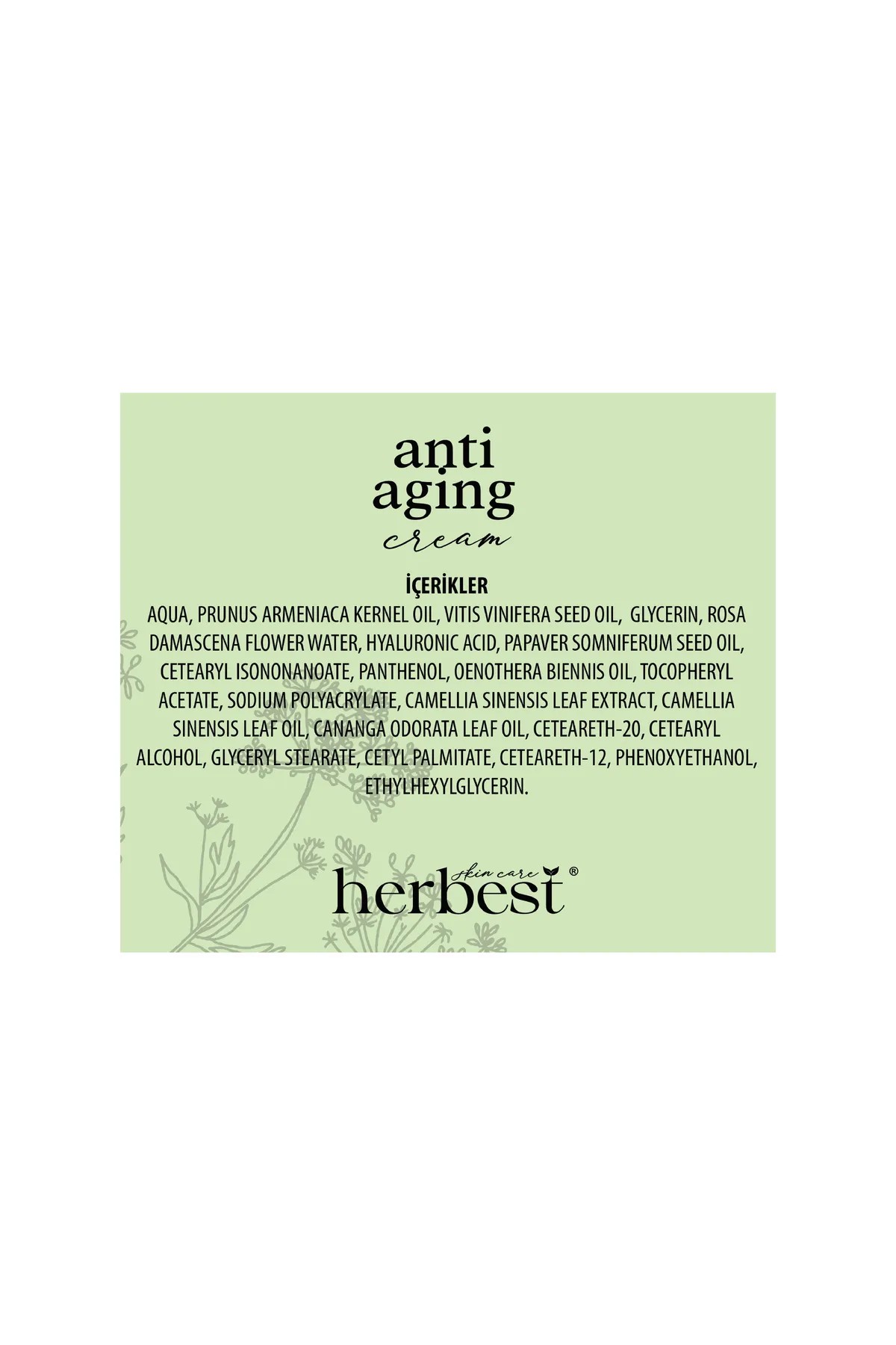 Herbest Skin Care Anti aging Yüz Kremi ( Yaşlanma Karşıtı Bakım Kremi ) 50 ml.
