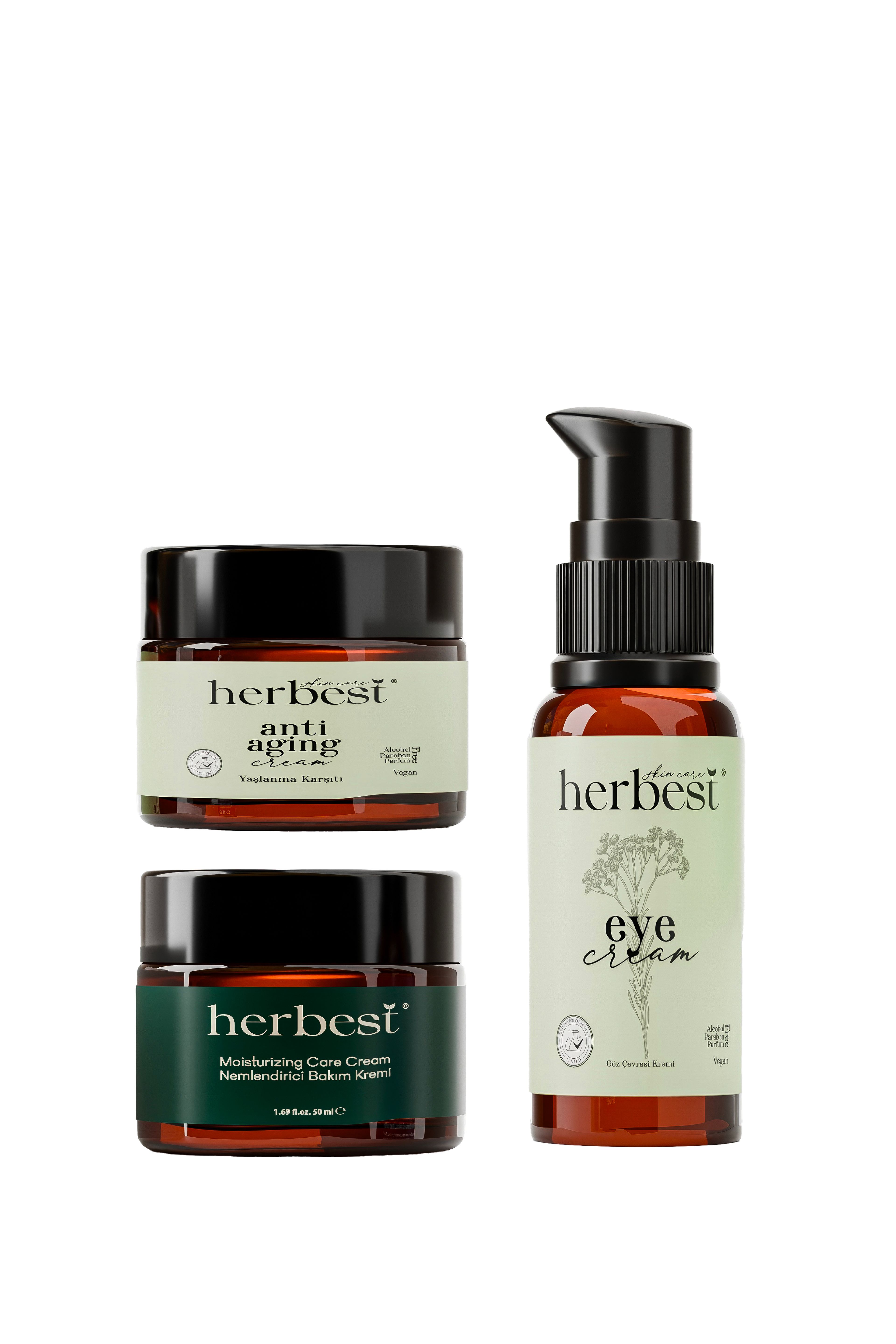 Herbest Anti-Aging + Nemlendirici + Göz Çevresi Bakım Kremi