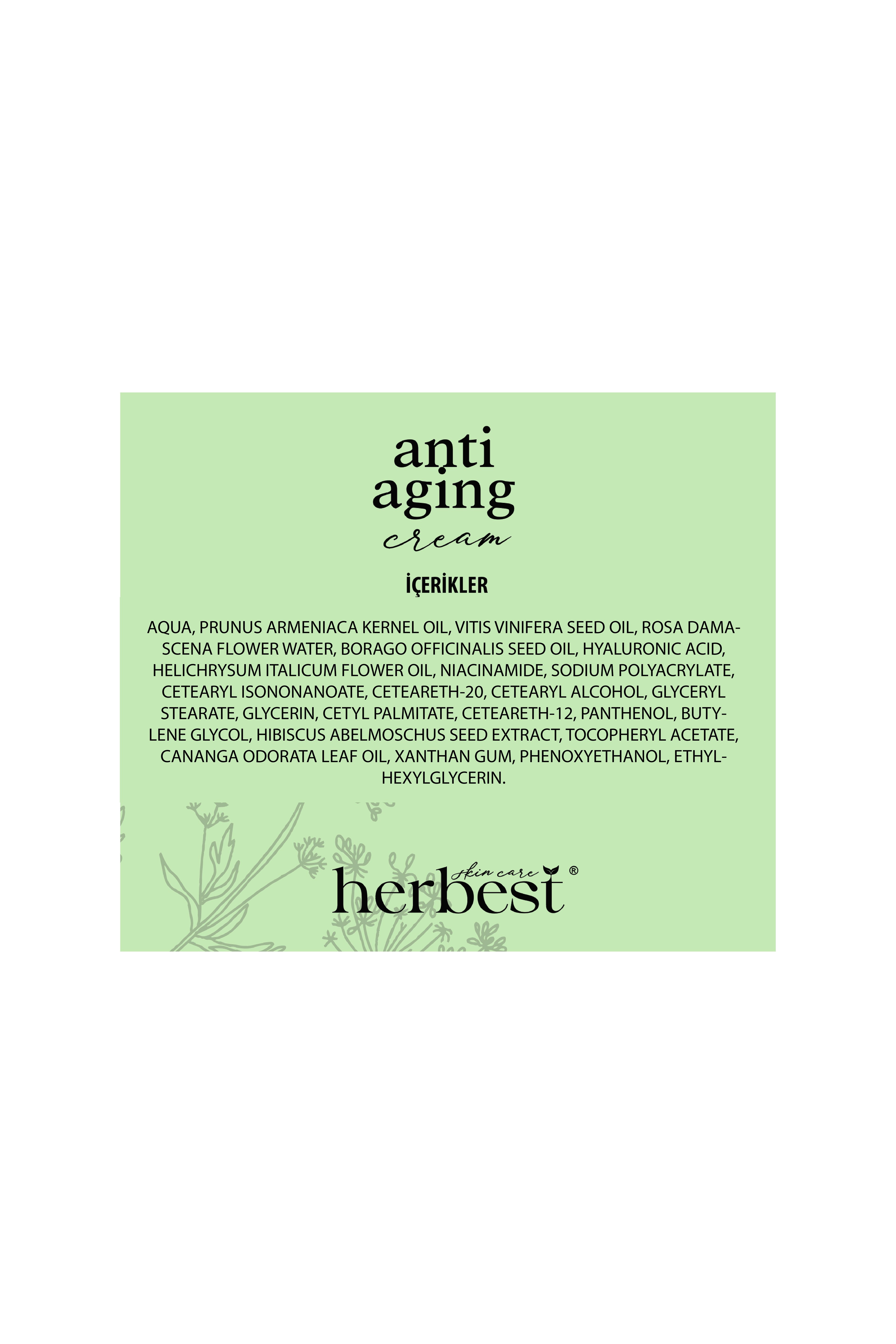 Herbest Skin Care Anti aging Yüz Kremi ( Yaşlanma Karşıtı Bakım Kremi ) 50 ml.