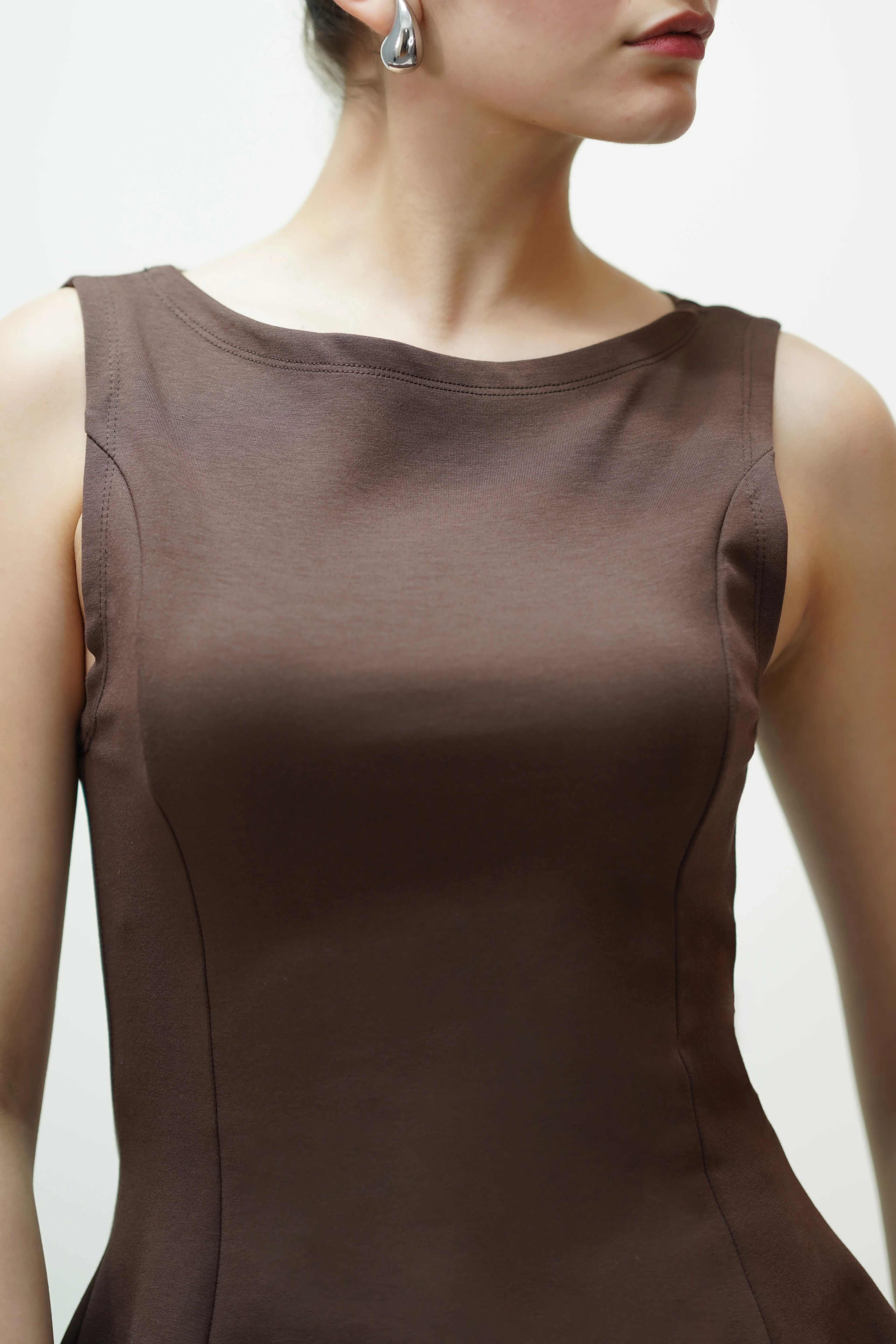 Kayık Yaka Peplum Top