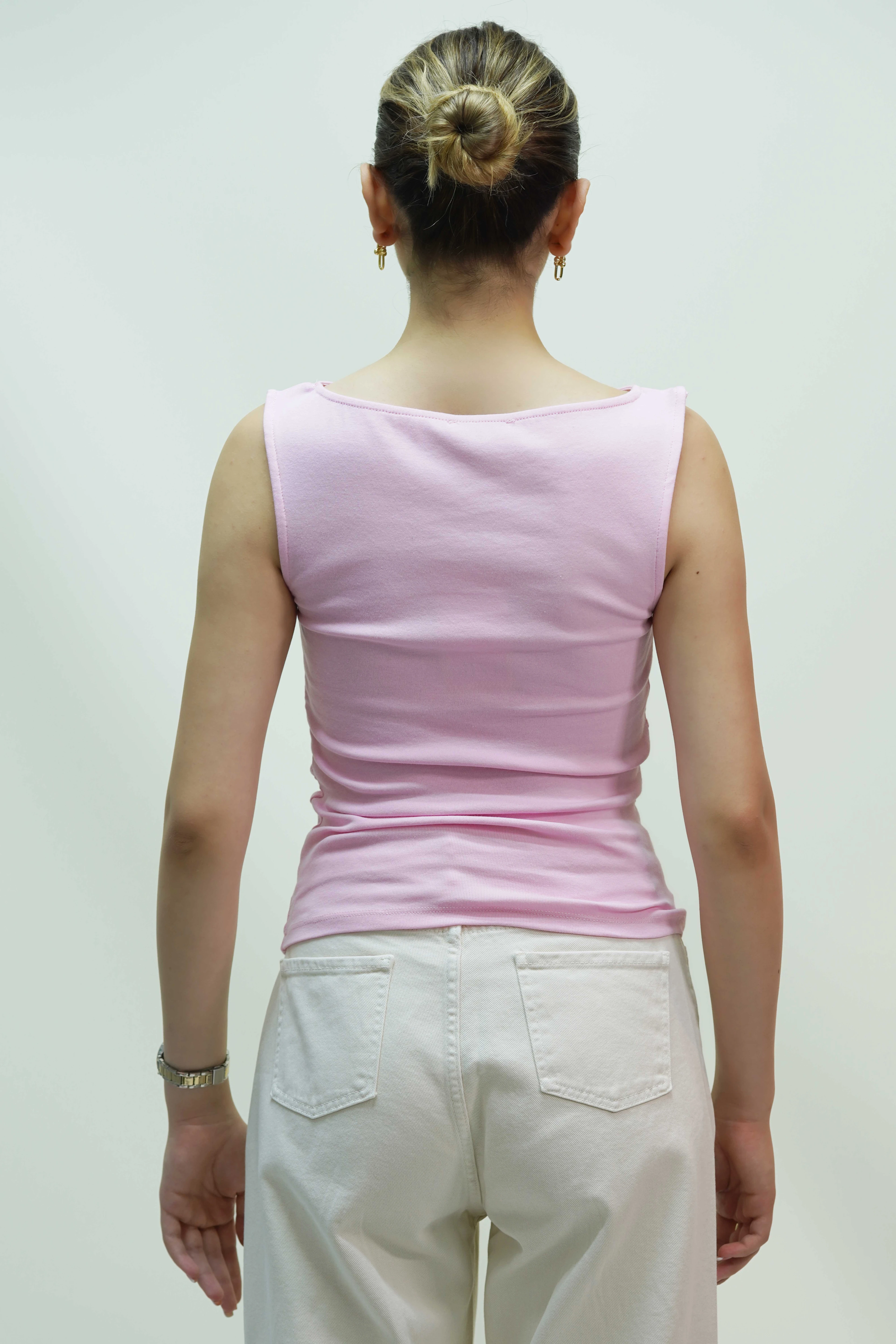 Büzgülü Kayık Yaka Top-