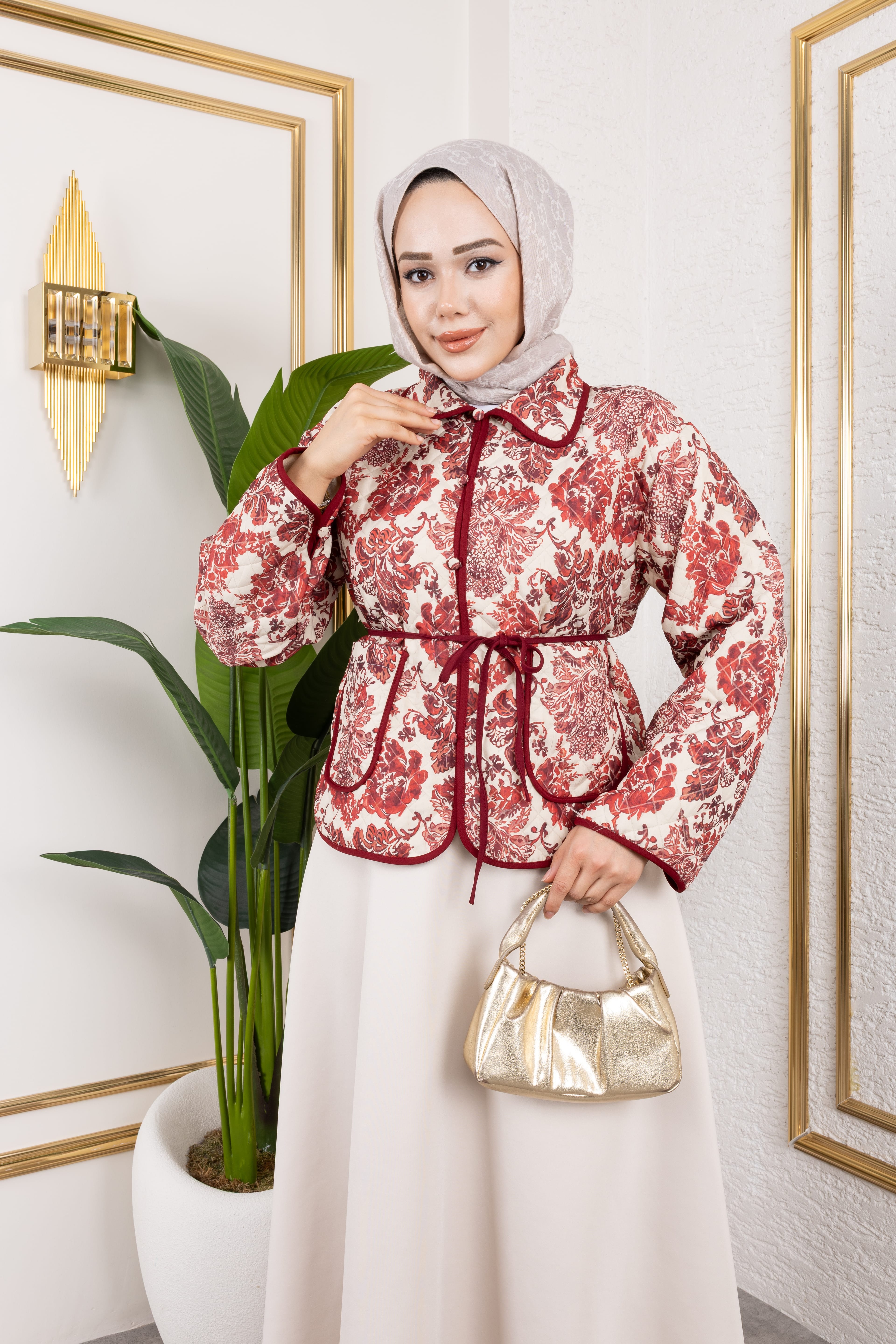 Etro Desen Mini Ceket - Bordo