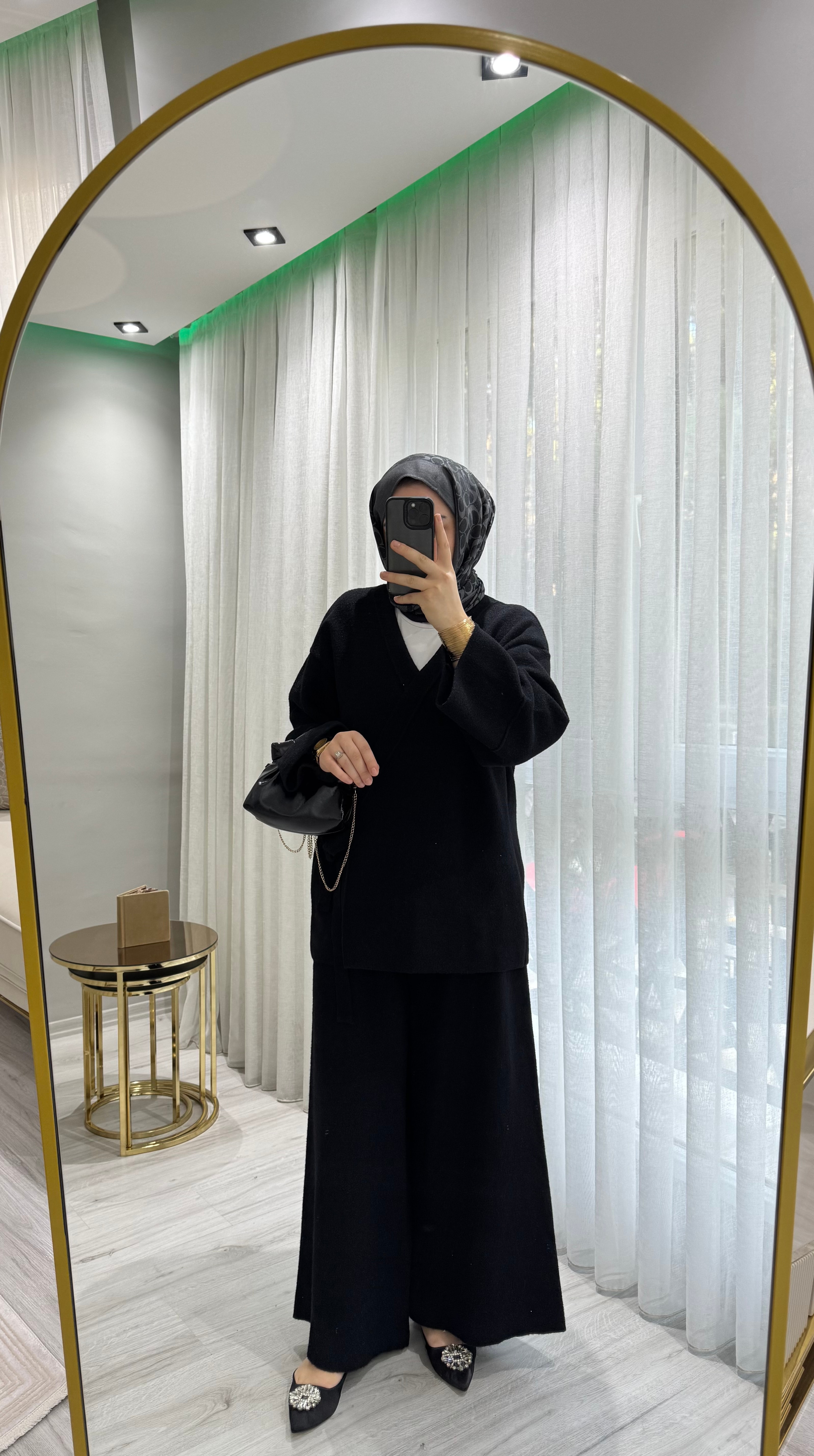 Angora Kimono Takım - Siyah