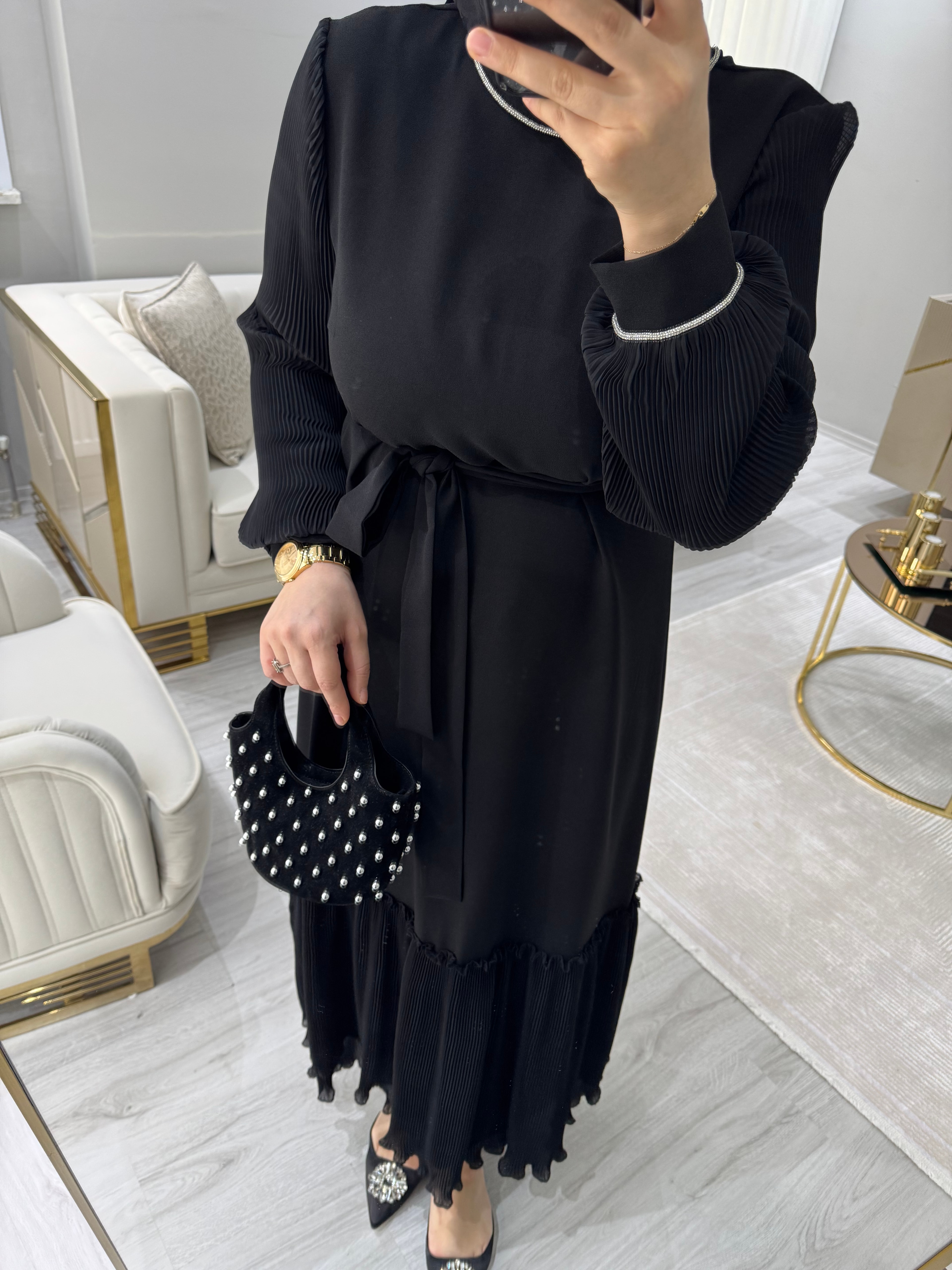 Krep Güpürlü Elbise