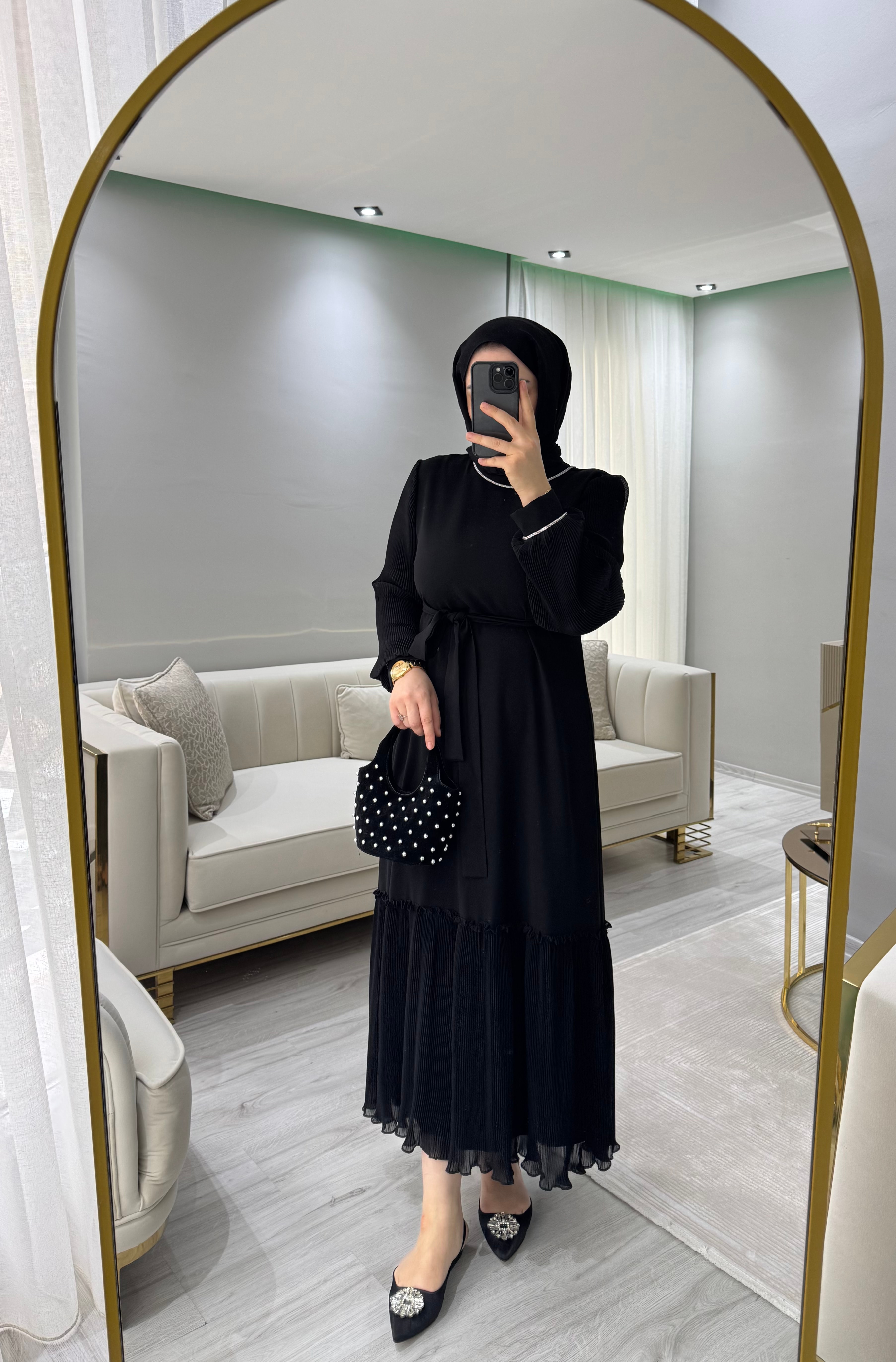 Krep Güpürlü Elbise