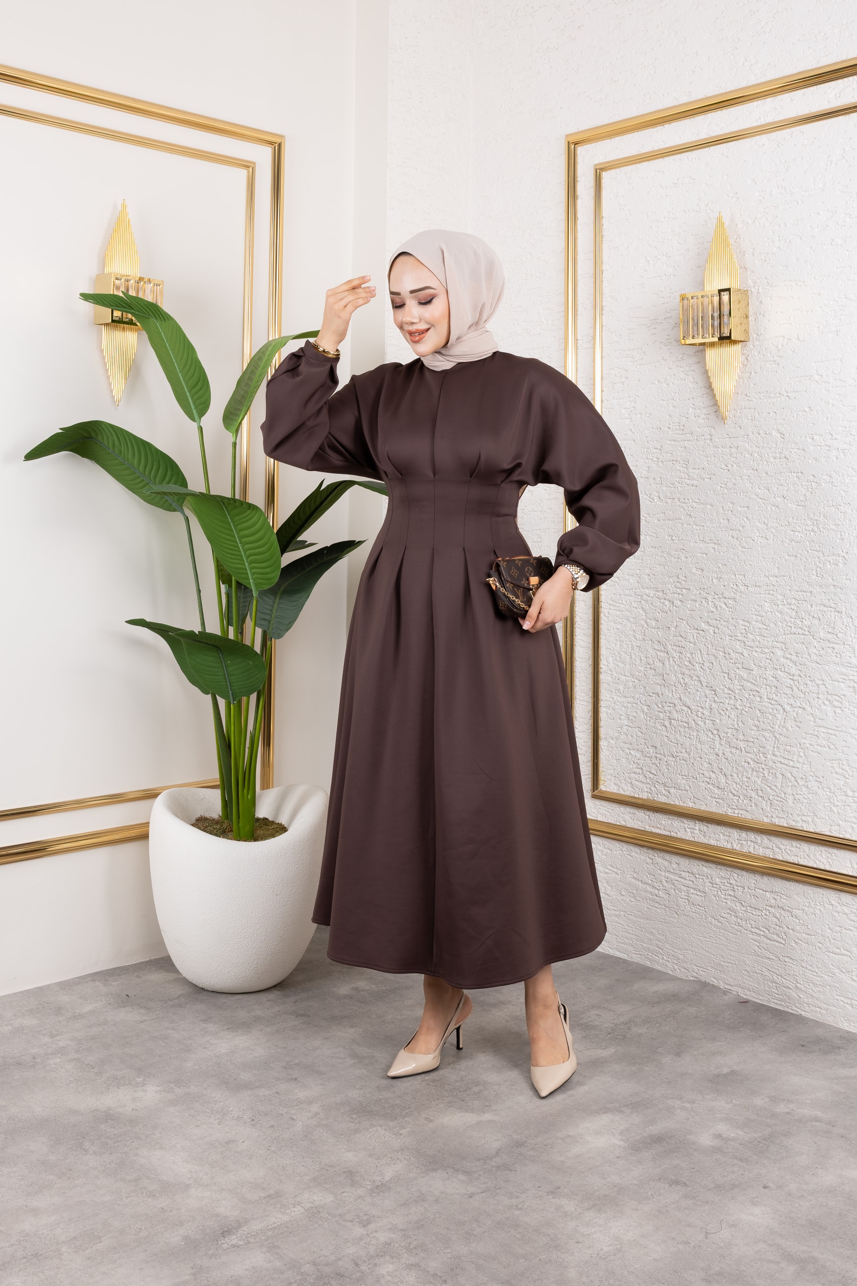 Scuba Korse Görünümlü Elbise