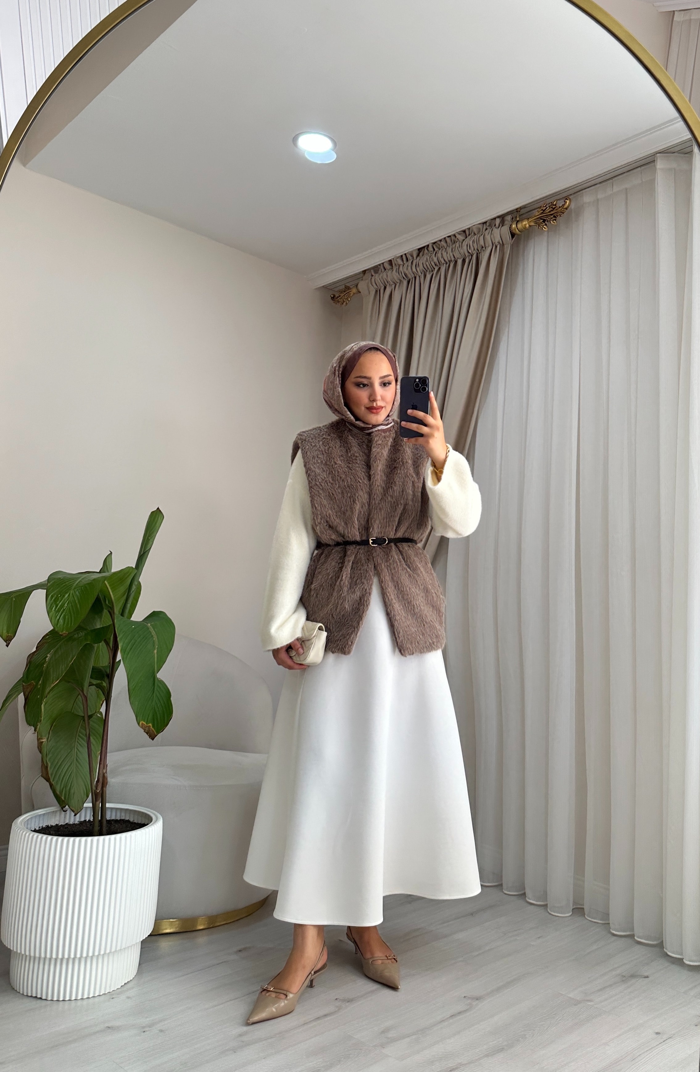 Peluş Yelek - Kahverengi