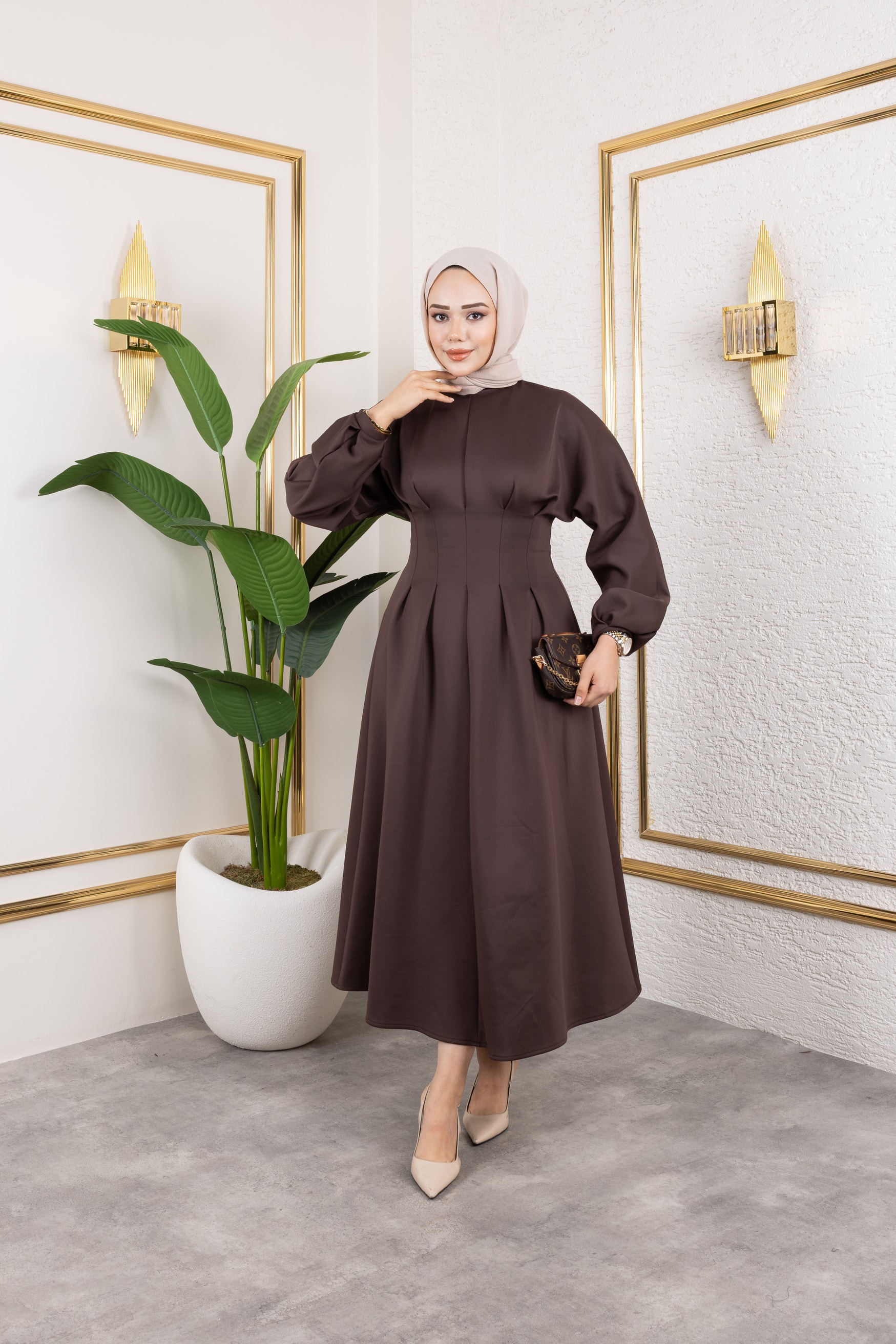 Scuba Korse Görünümlü Elbise