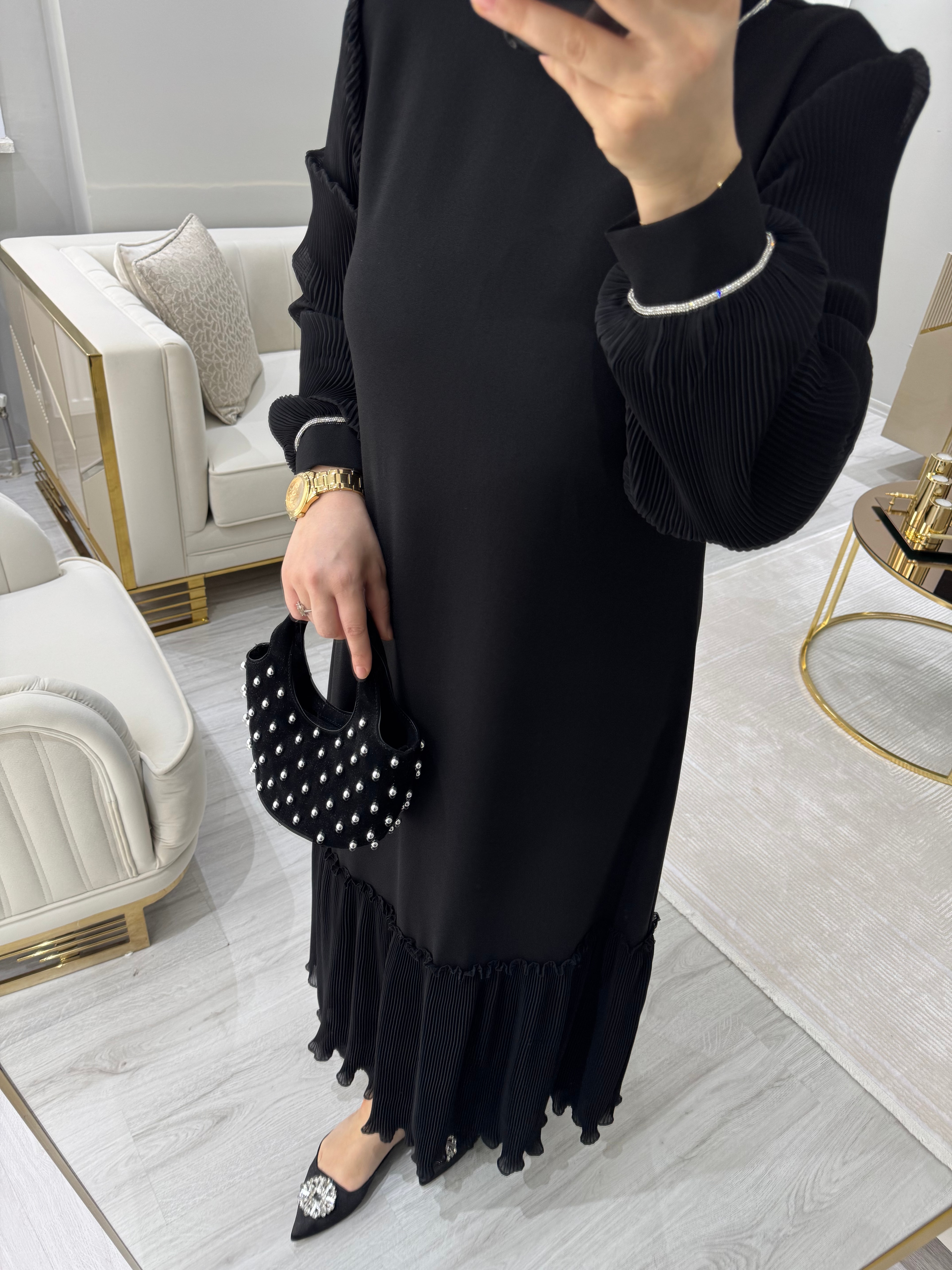 Krep Güpürlü Elbise