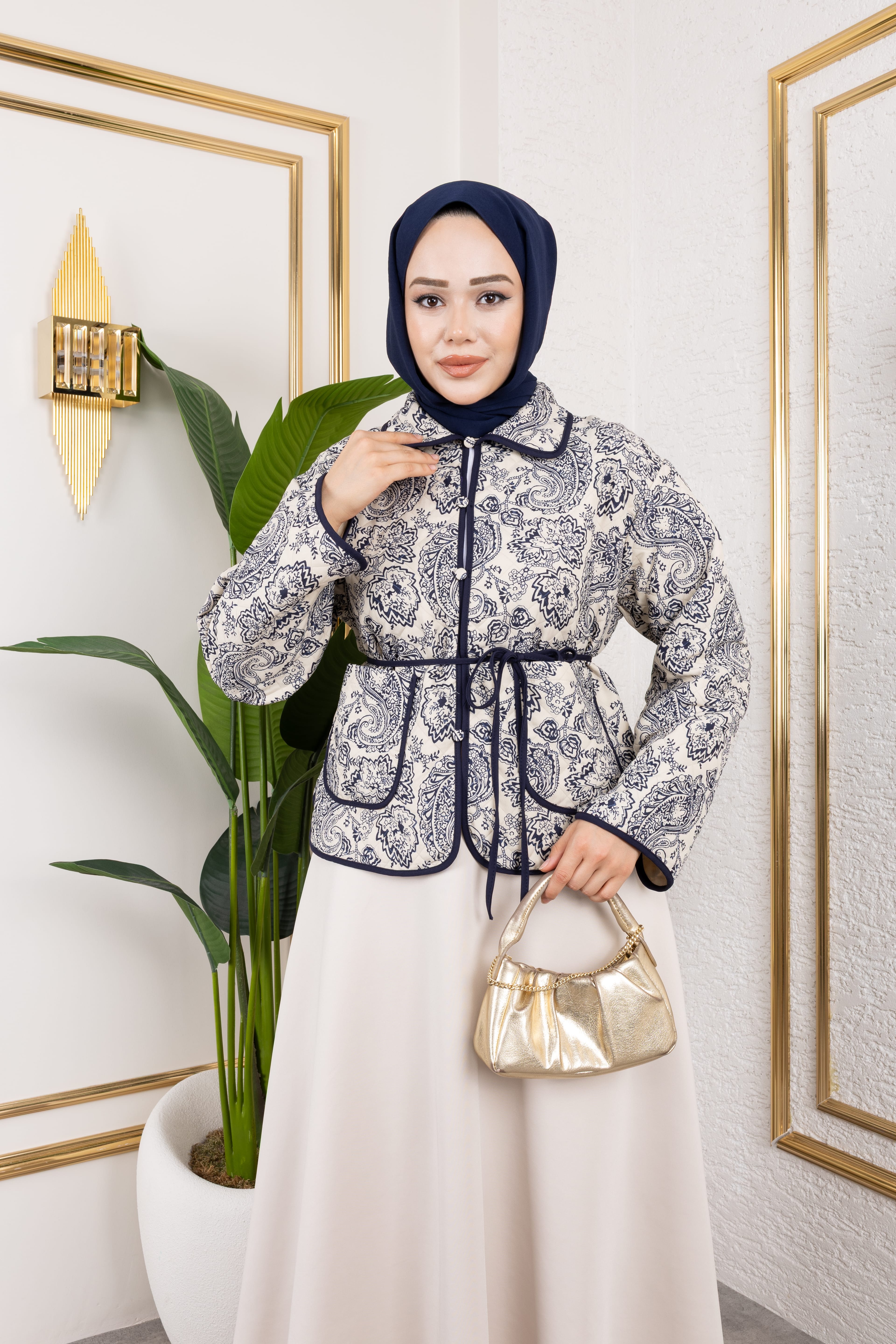 Etro Desen Mini Ceket - Lacivert