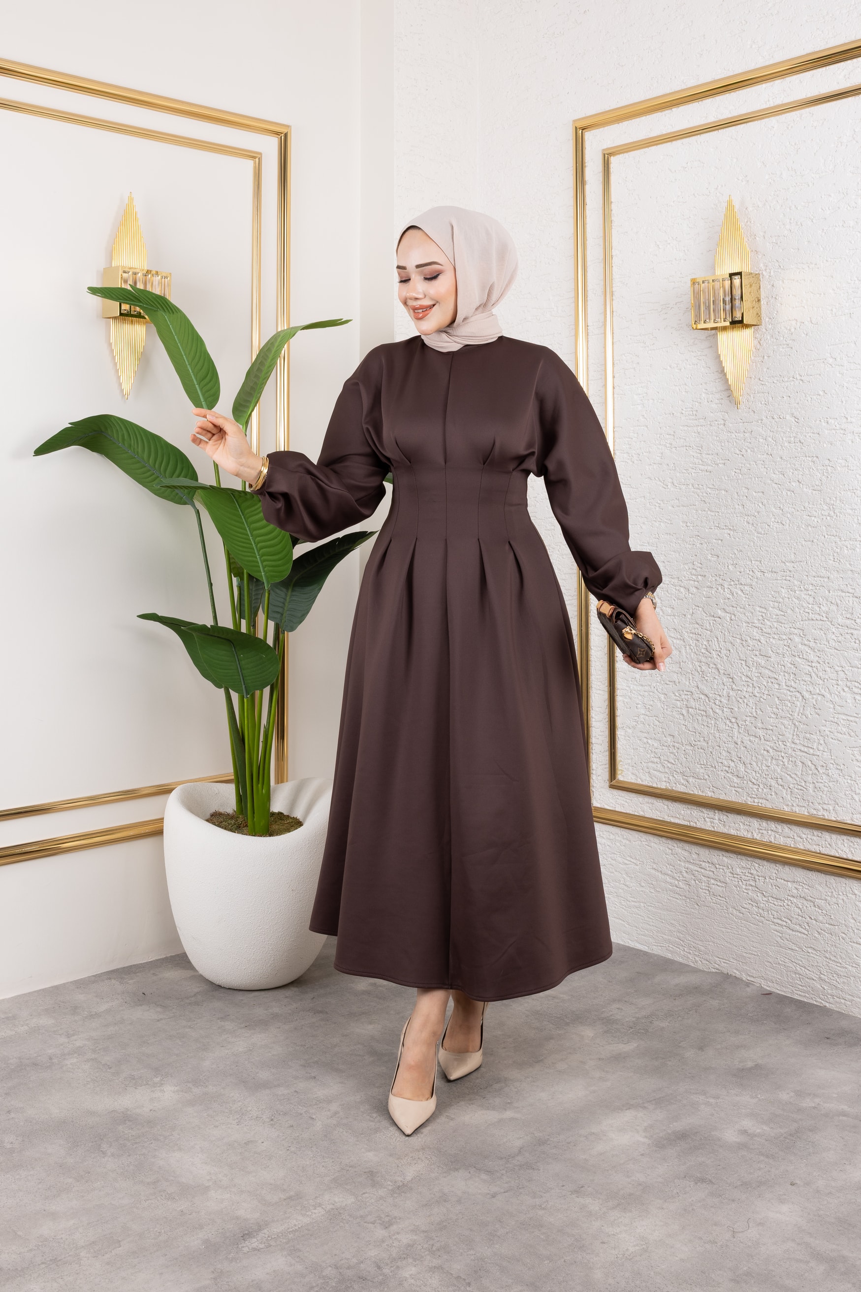 Scuba Korse Görünümlü Elbise