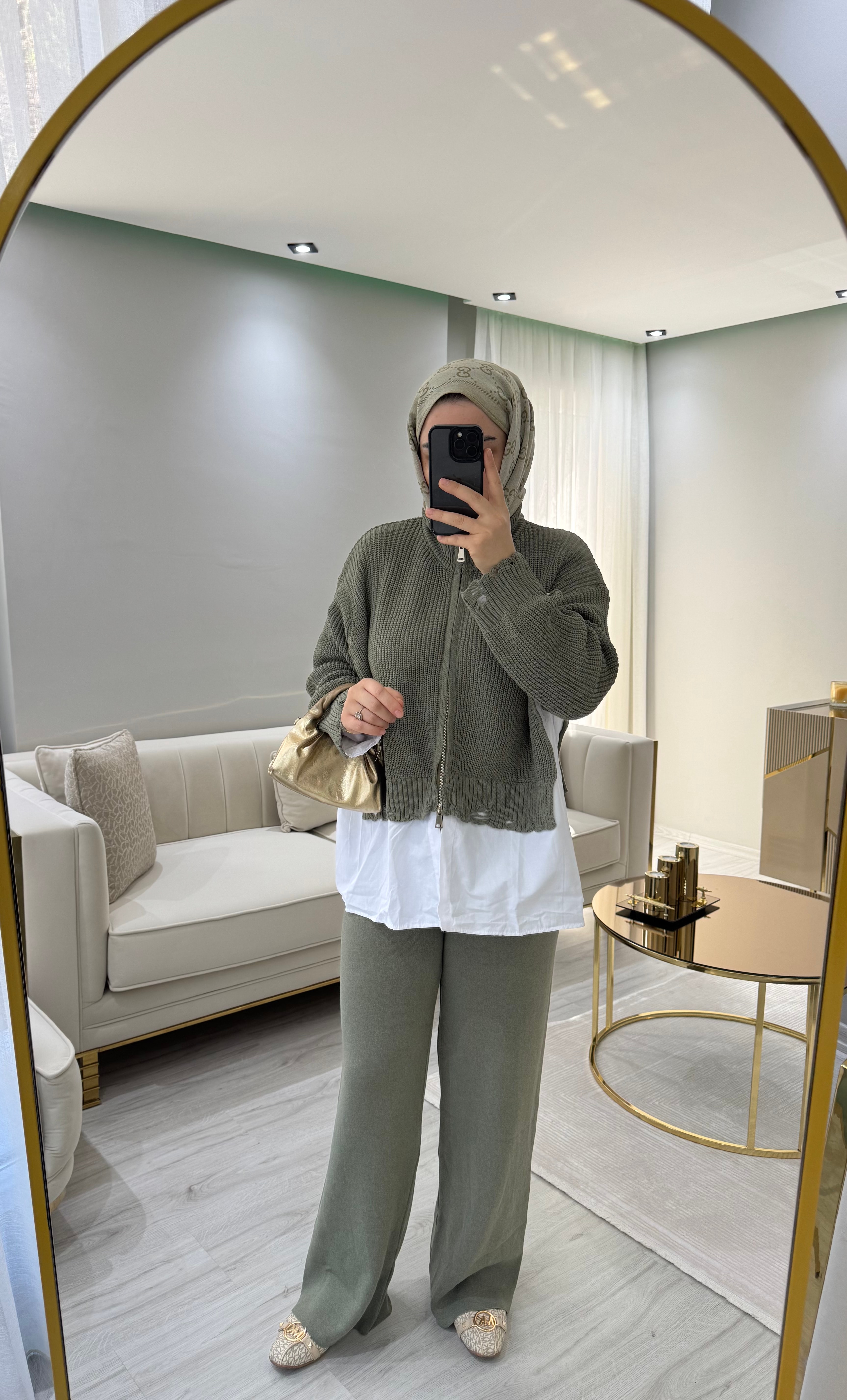 Gömlek Triko Takım - Haki Yeşil