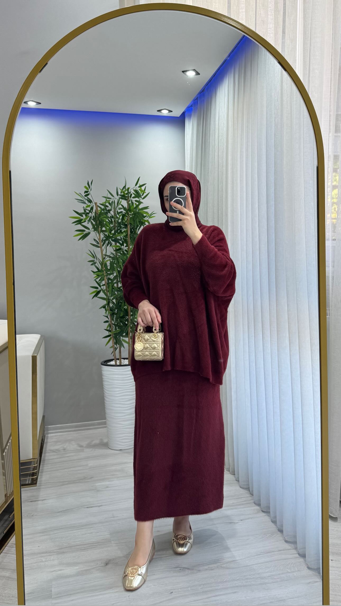 Etekli Angora Takım - Bordo