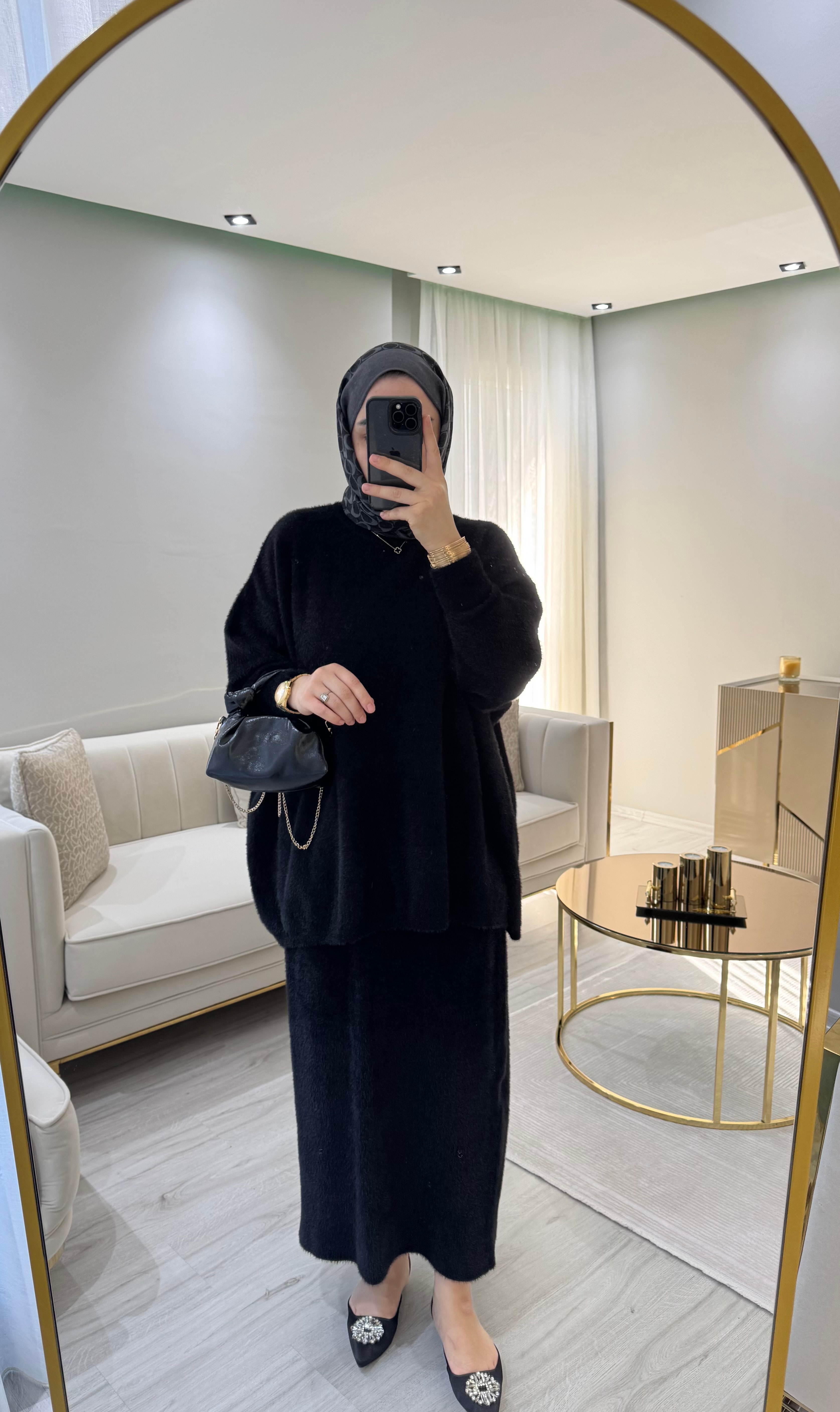 Etekli Angora Takım - Siyah