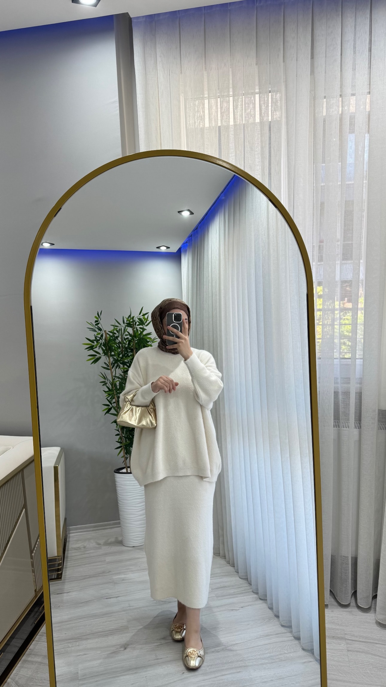 Etekli Angora Takım - Ekru