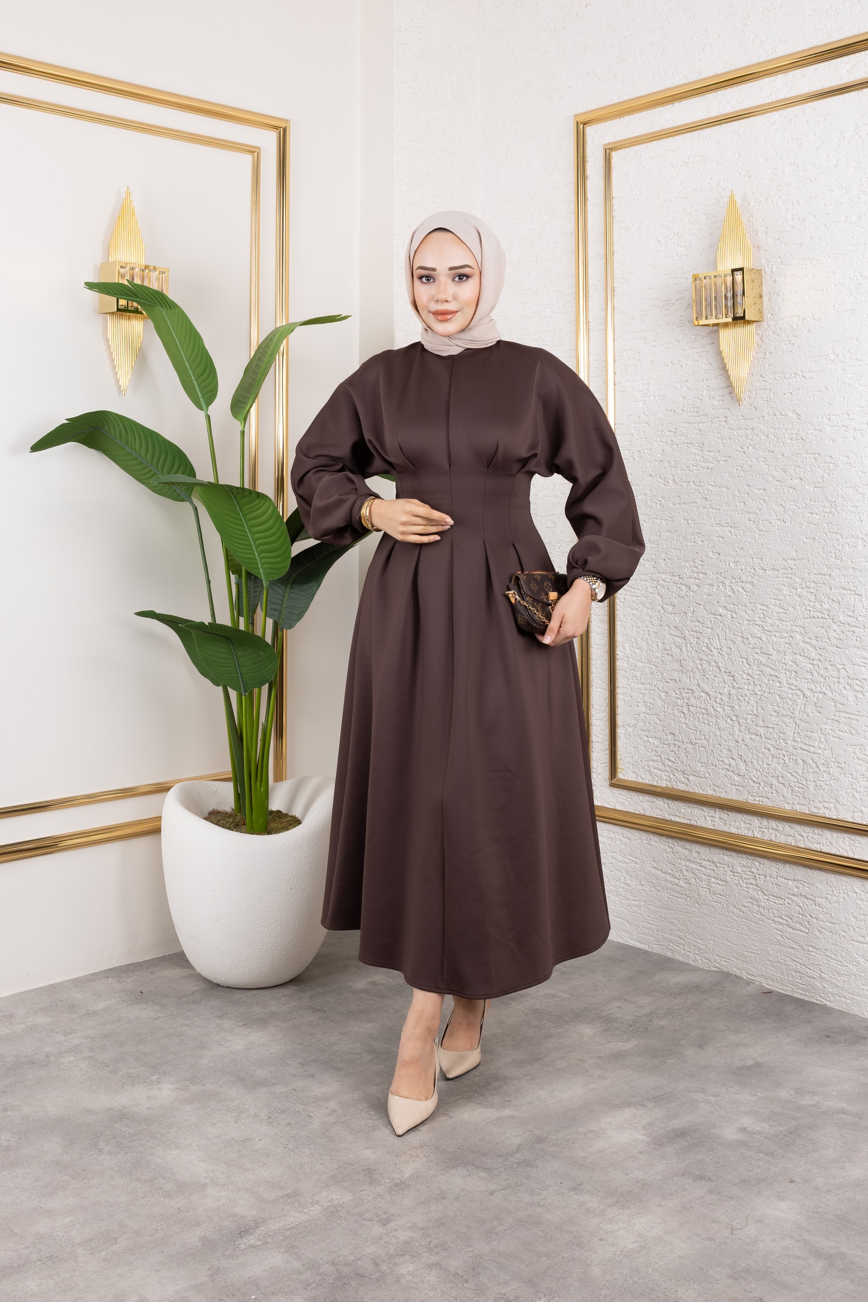 Scuba Korse Görünümlü Elbise