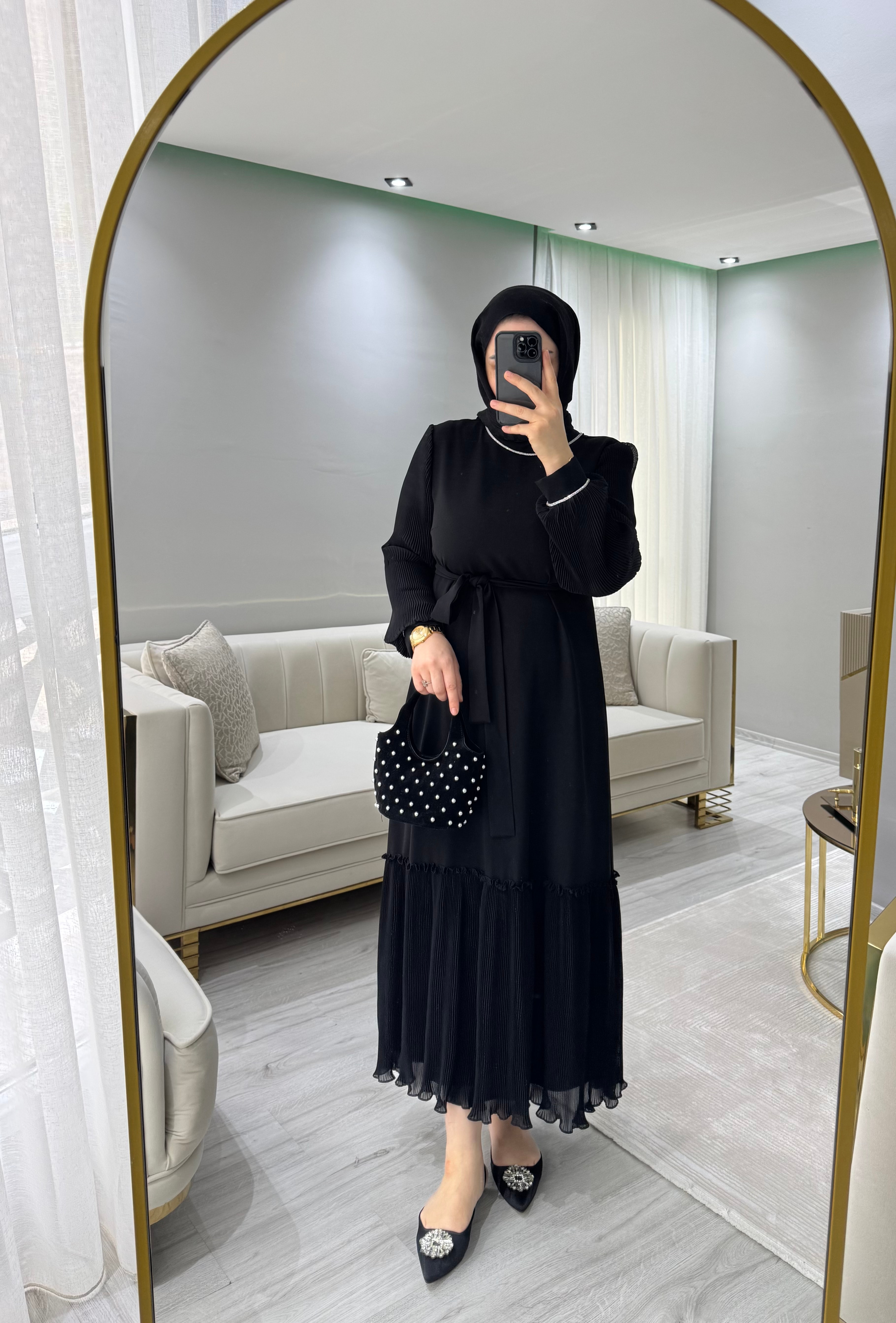 Krep Güpürlü Elbise