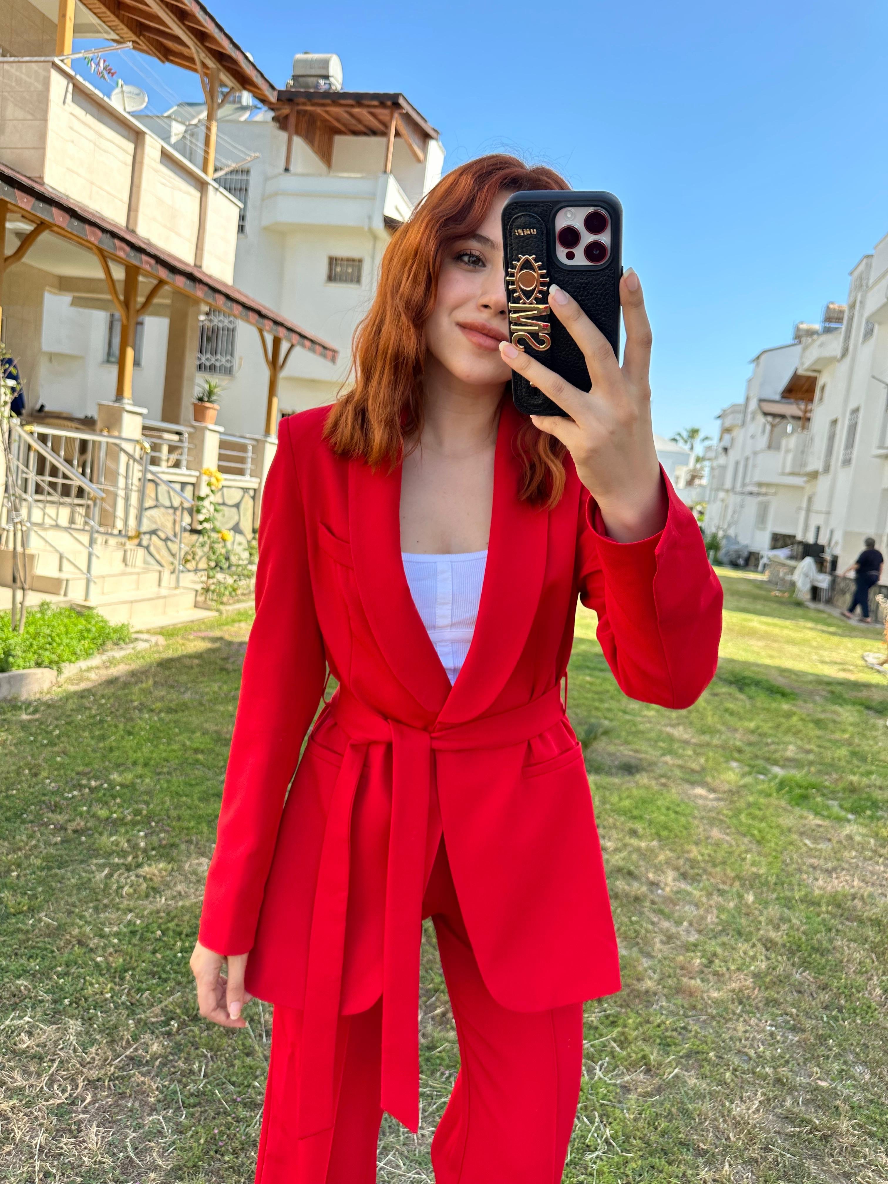 BLAZER CEKET PANTOLON TAKIM - Kırmızı