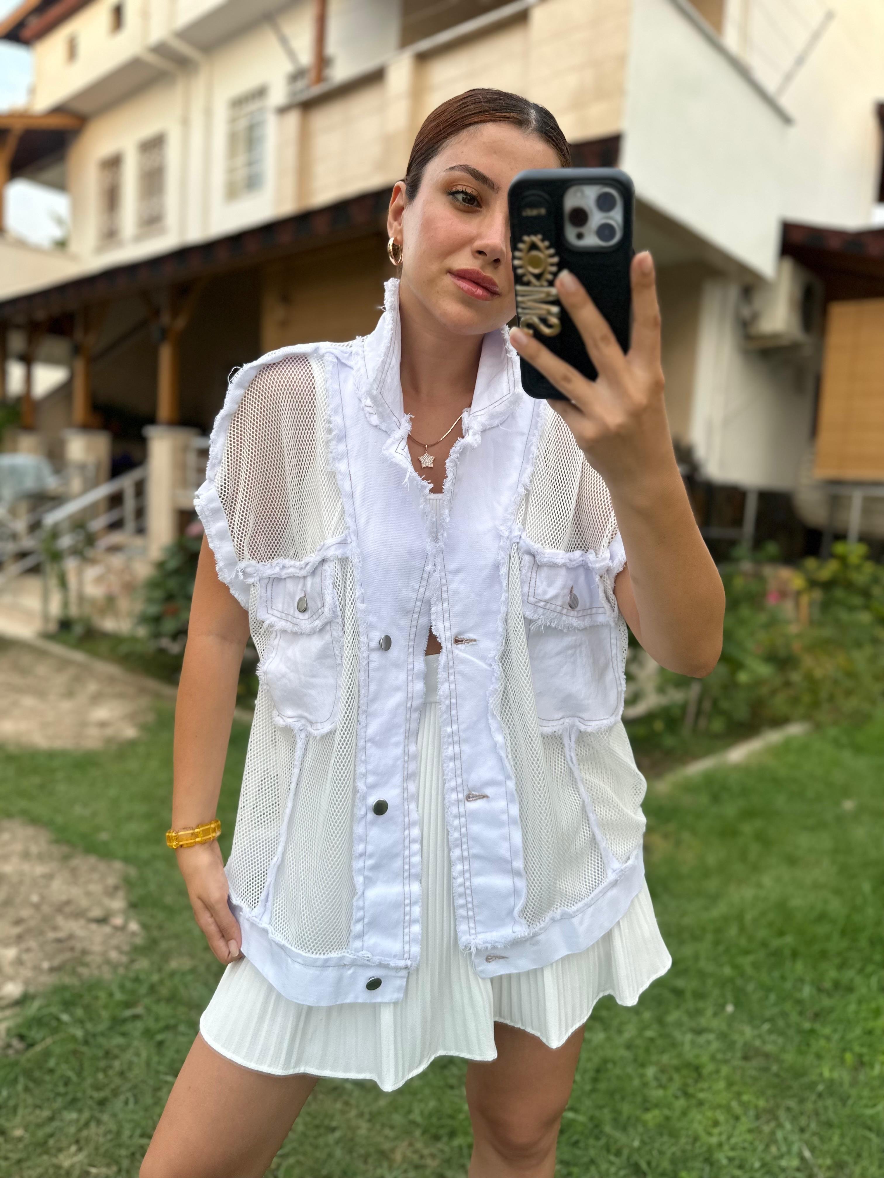 FİLELİ KOT DETAYLI YELEK 