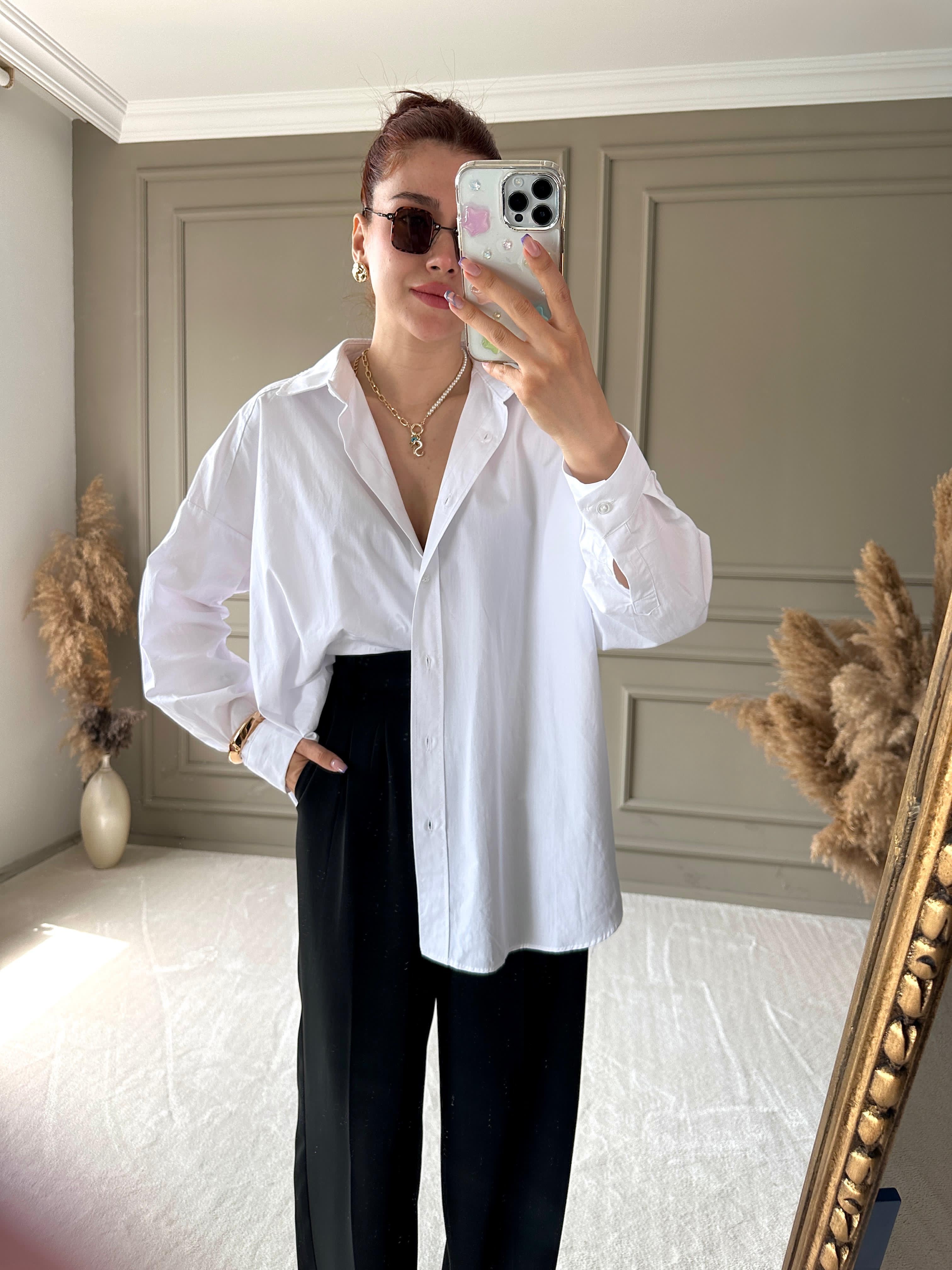 POPLİN OVERSIZE GÖMLEK