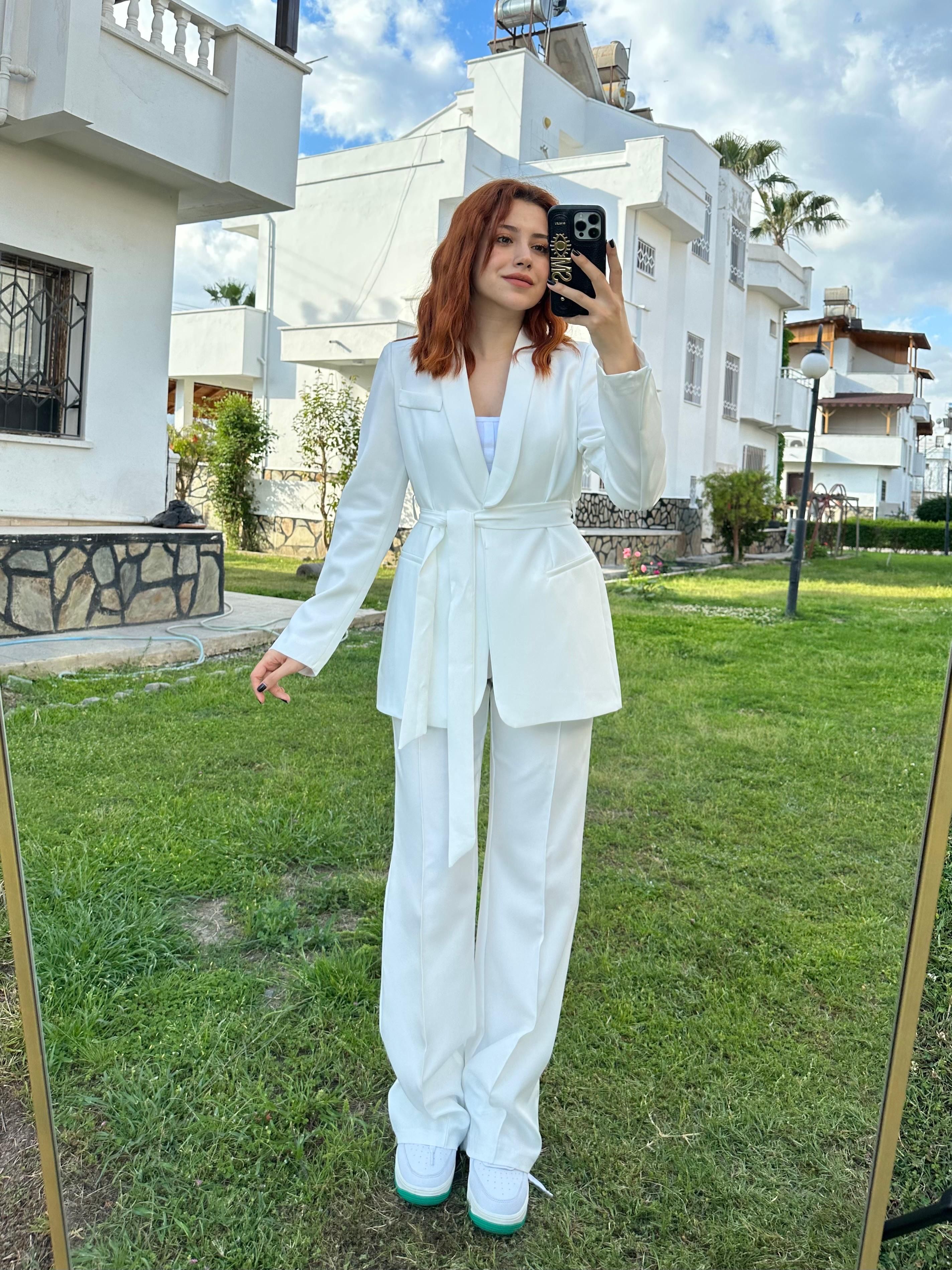 BLAZER CEKET PANTOLON TAKIM - Ekru
