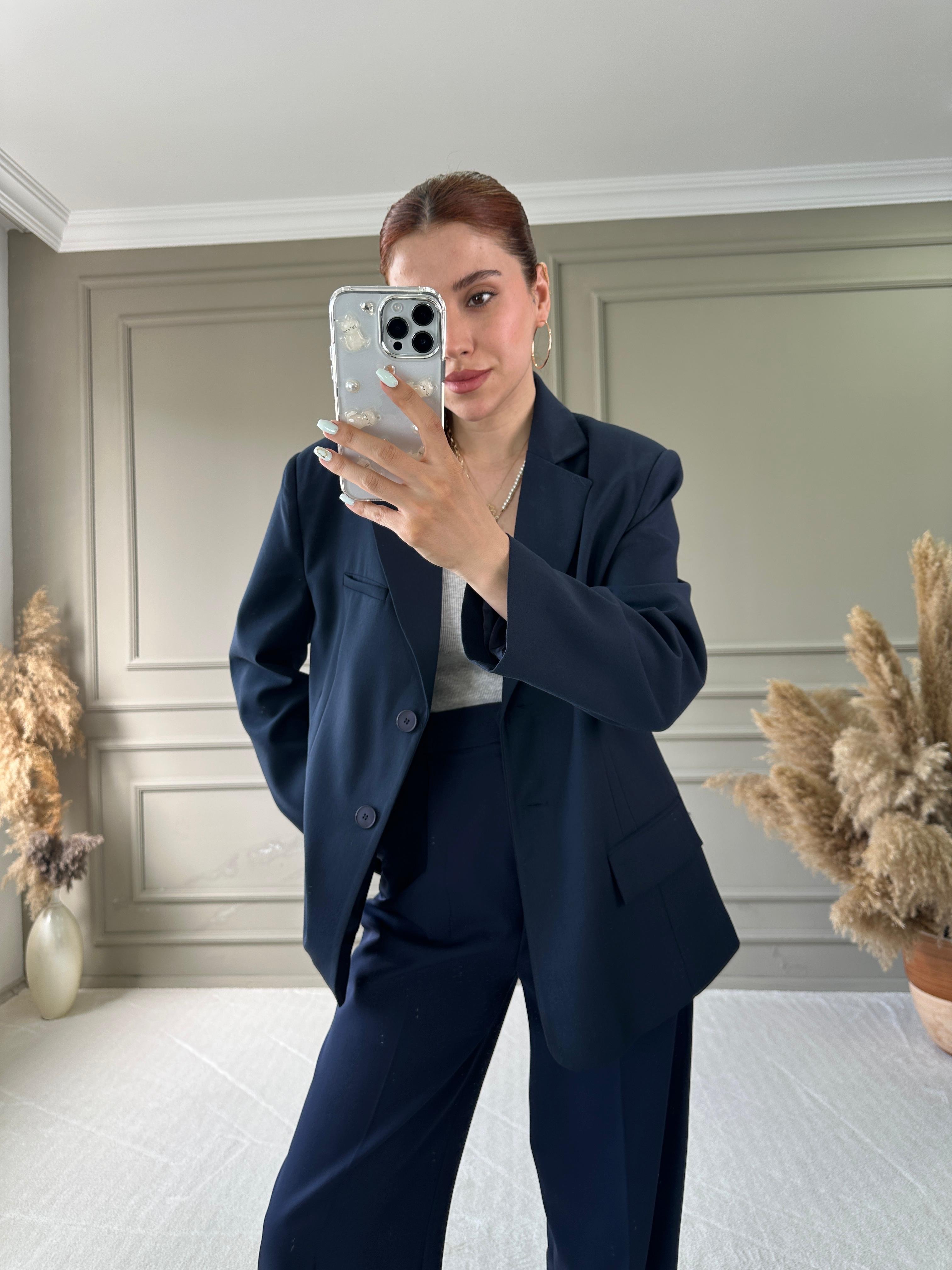 OVERSİZE BLAZER CEKET - Lacivert
