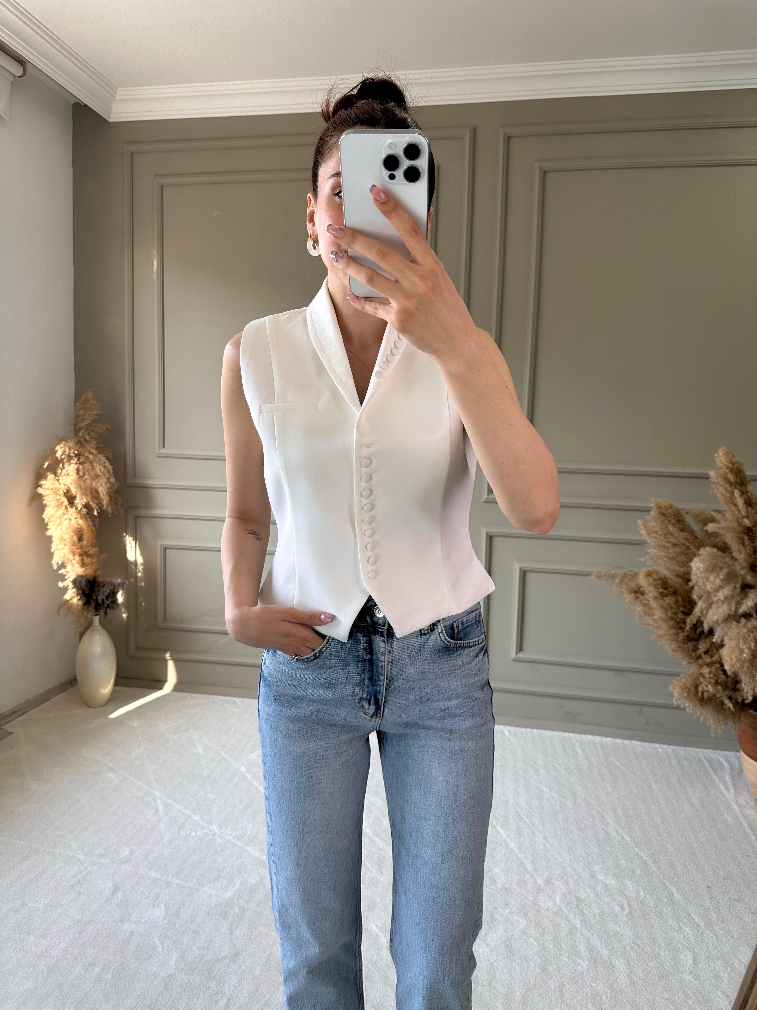 ZR MODEL KESİK PAÇA BOYFİT JEAN - Mavi