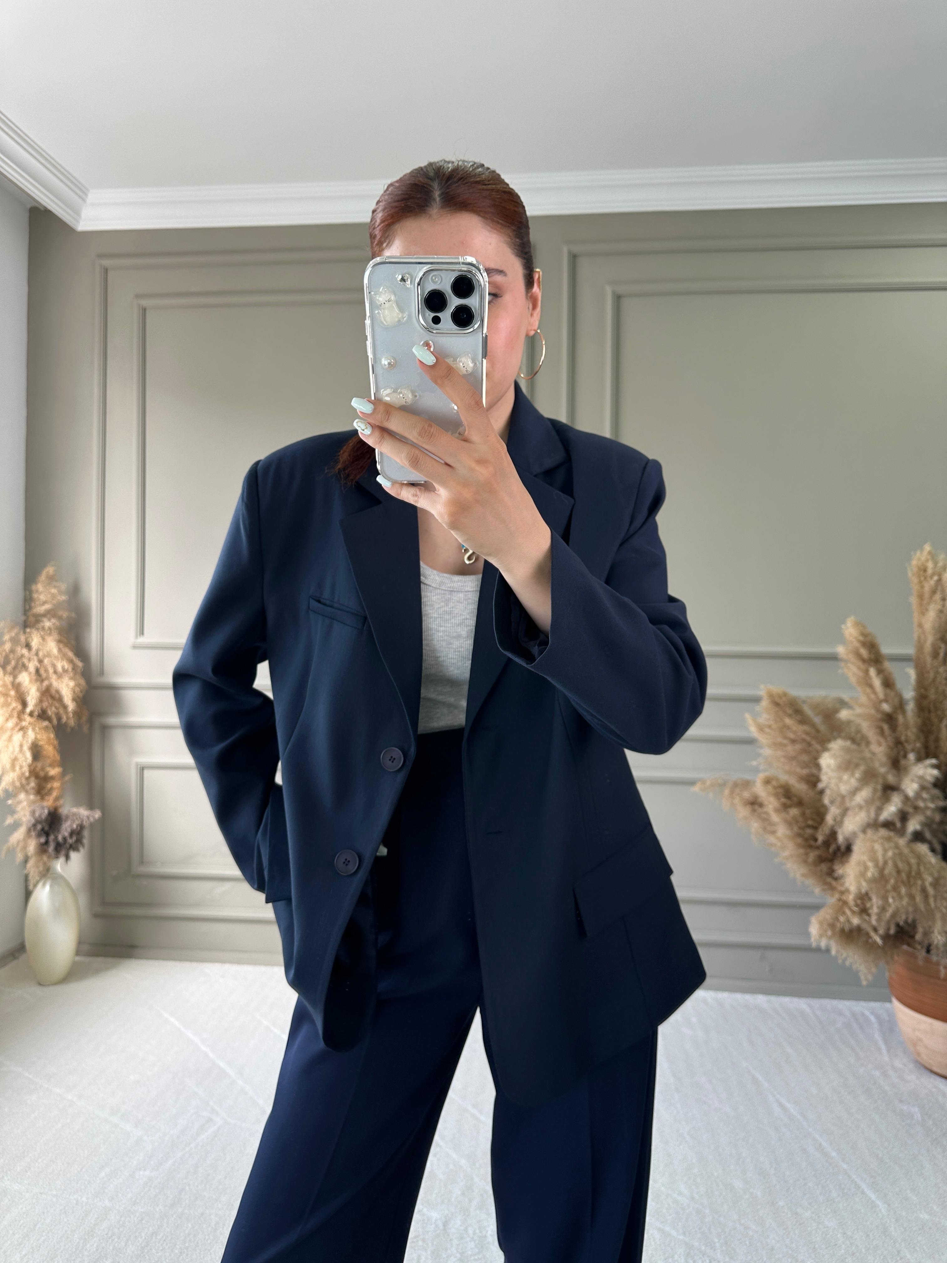OVERSİZE BLAZER CEKET - Lacivert