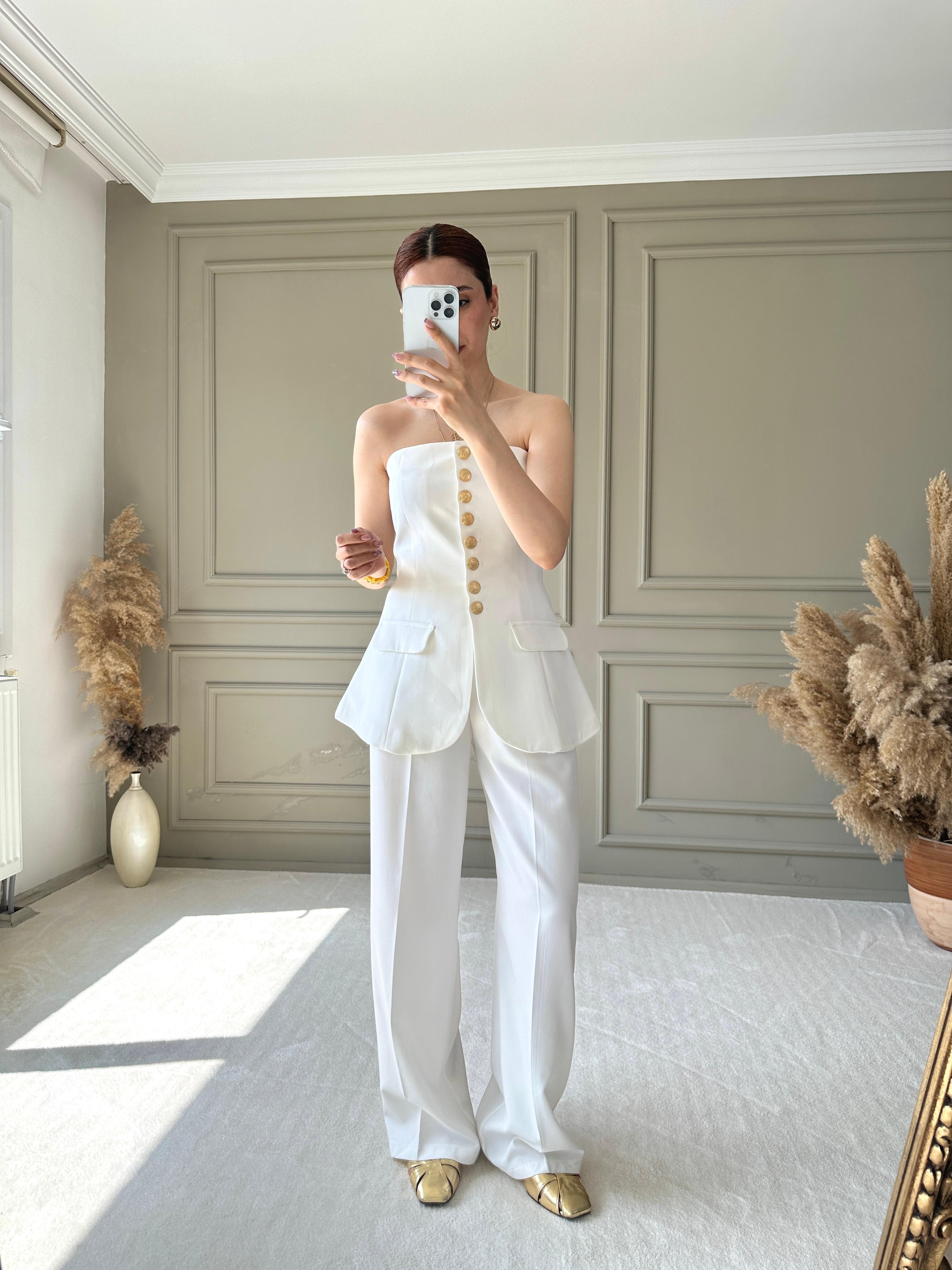 ZR MODEL GOLD DÜĞME DETAYLI BÜSTİYER