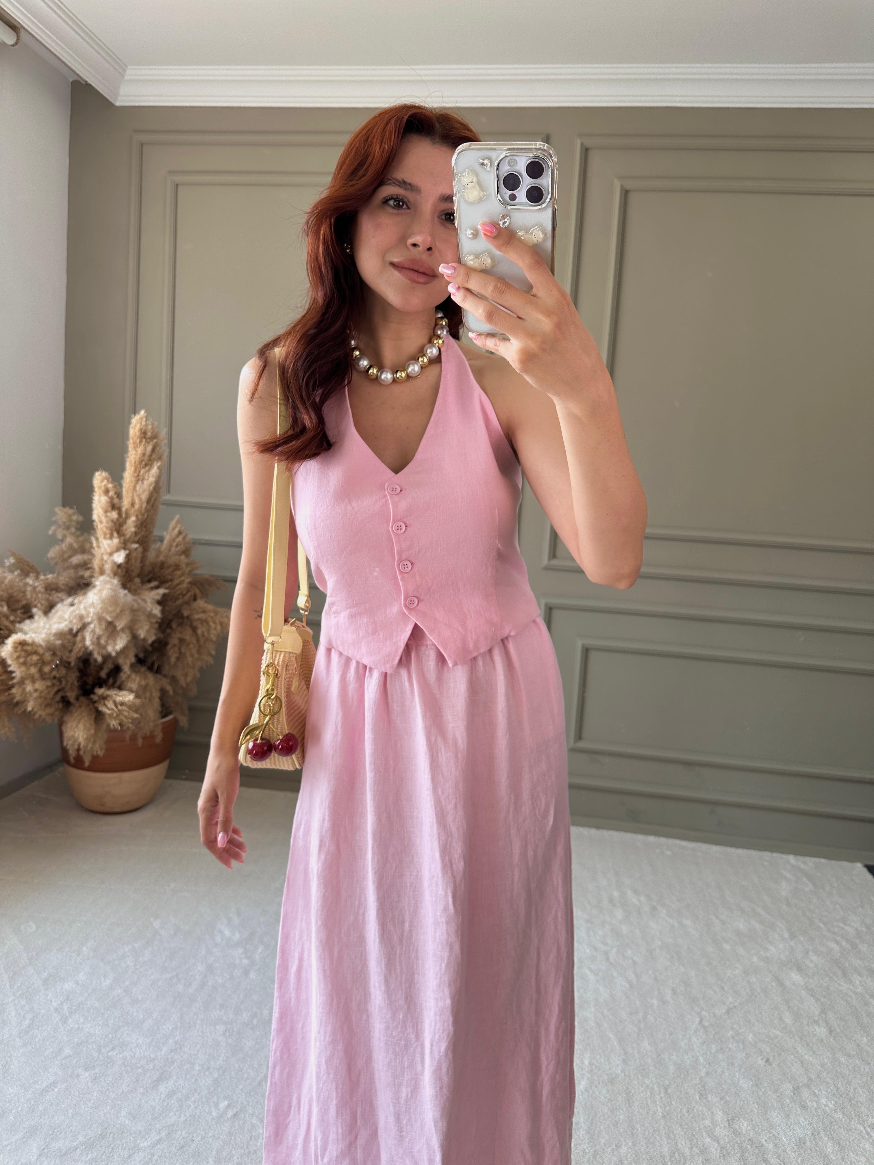 KETEN  YELEK PEMBE