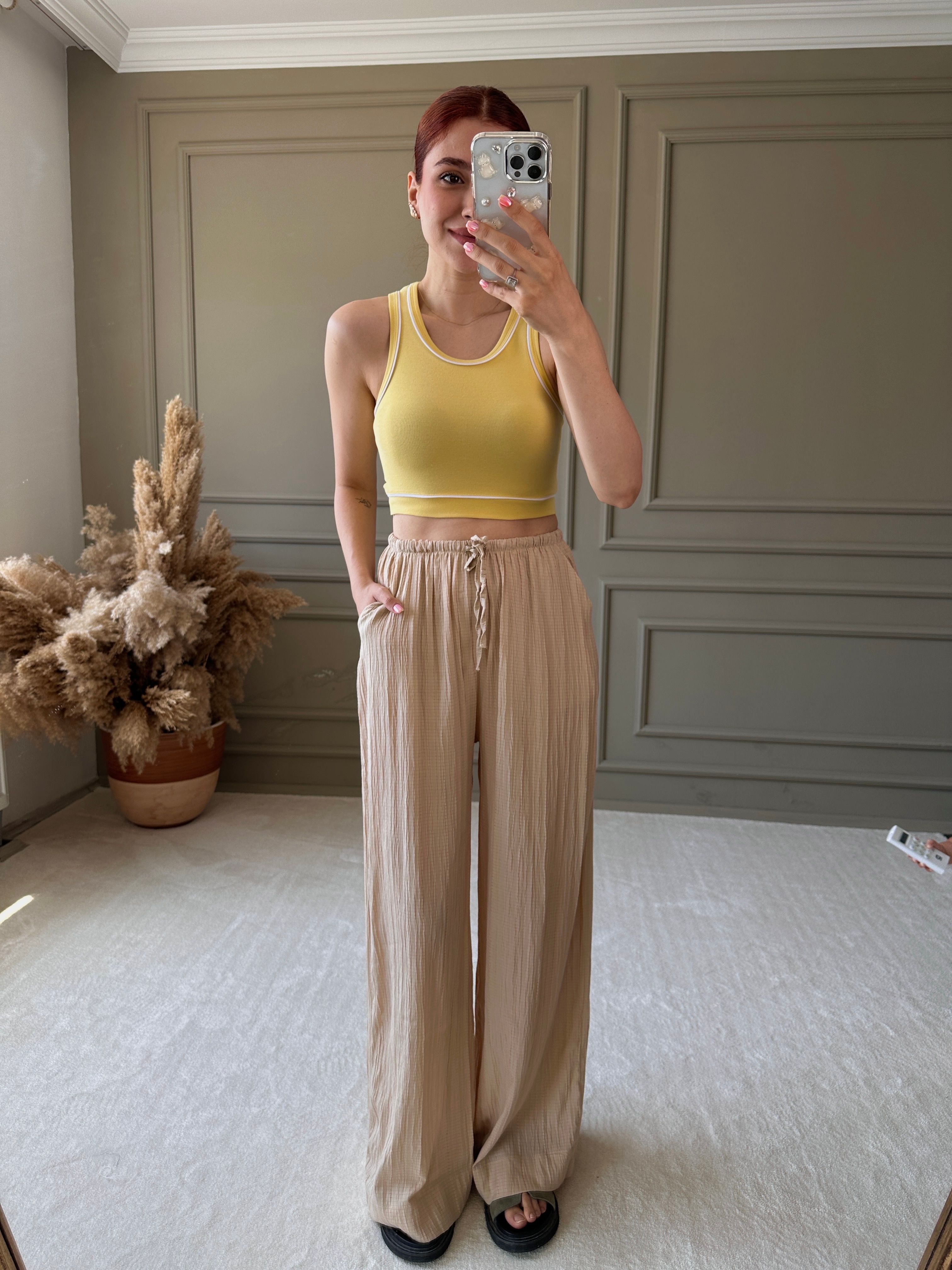 GOFRE KUMAŞ PANTOLON