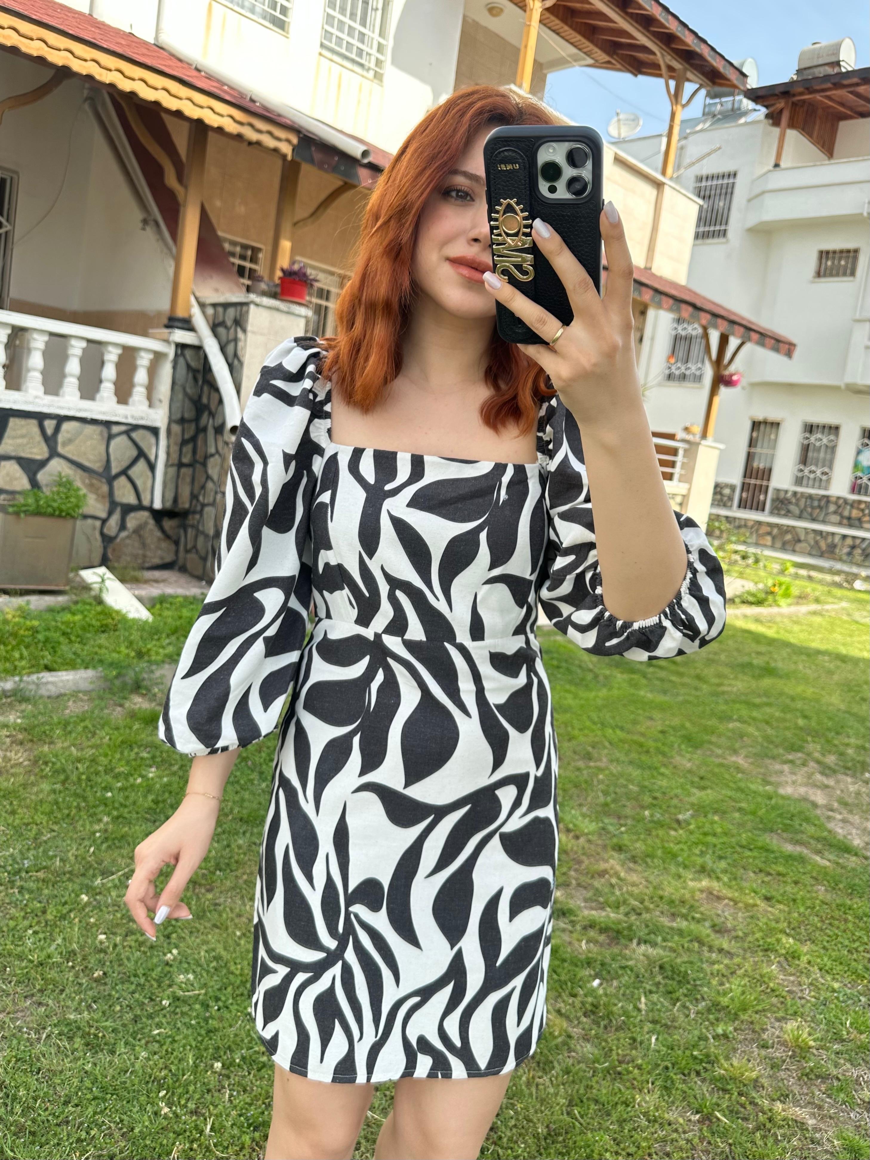KARE YAKA FAKİR KOL ELBİSE