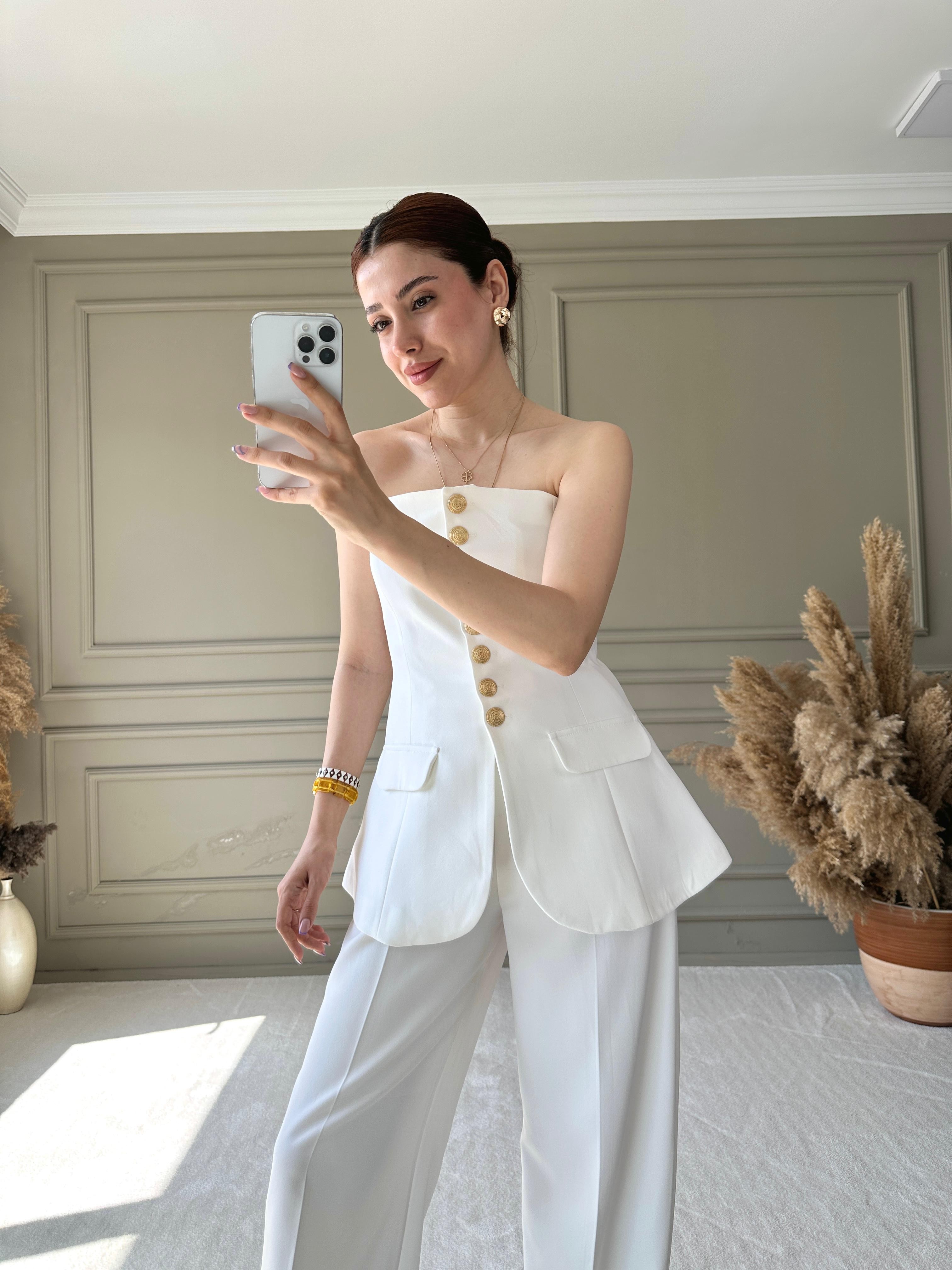 ZR MODEL GOLD DÜĞME DETAYLI BÜSTİYER